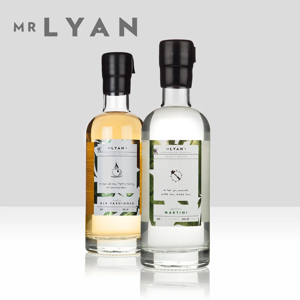 Mr Lyan Atom collaborations with Mr Lyan (Ryan Chetiyawardana), world-renowned booze and cocktail guru, include premix cocktails such as Bonfire Old Fashioned and the delicious Cream Gin