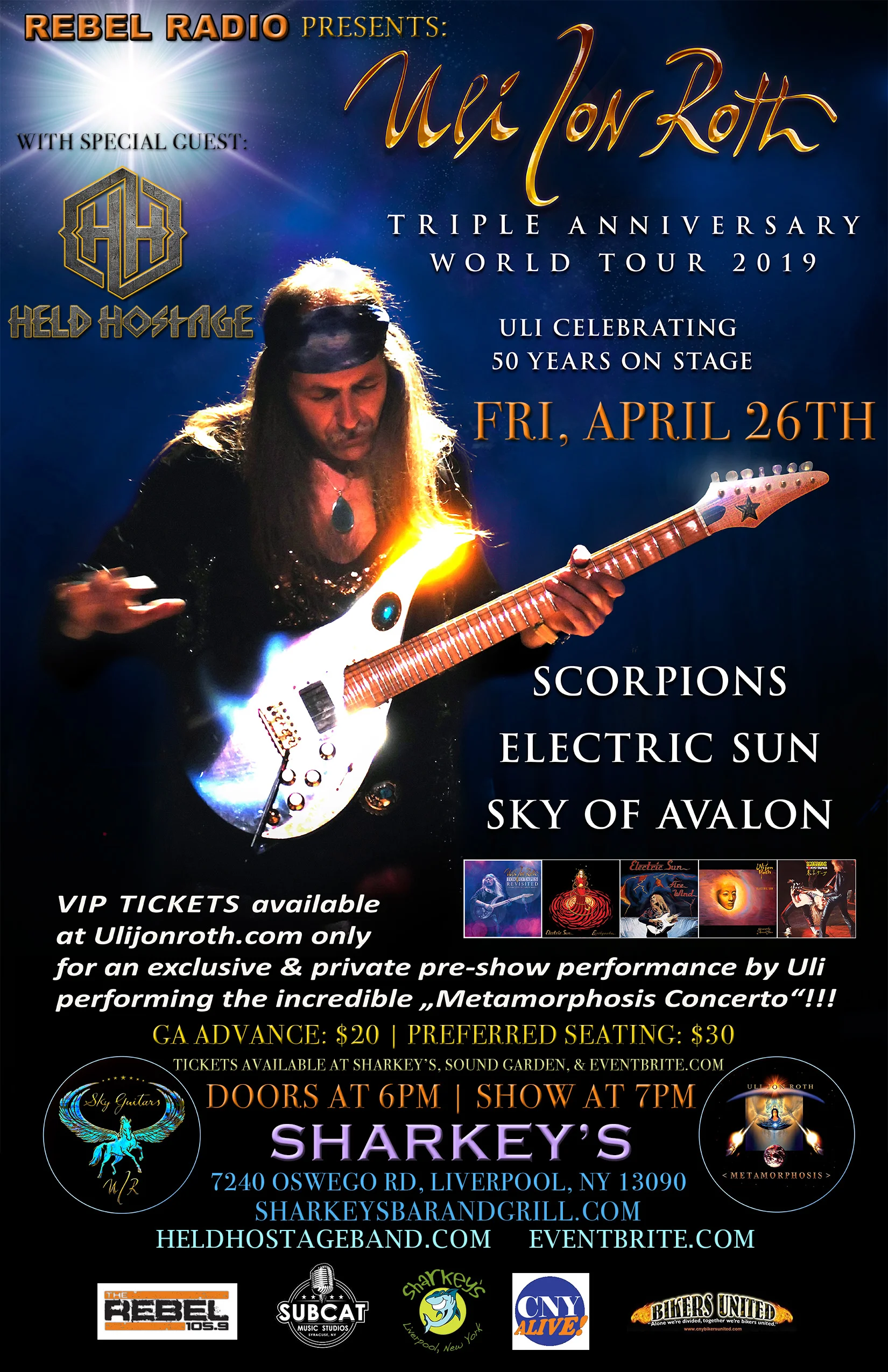 Rebel Radio Present Uli Jon Roth with special guest Held Hostage in Concert