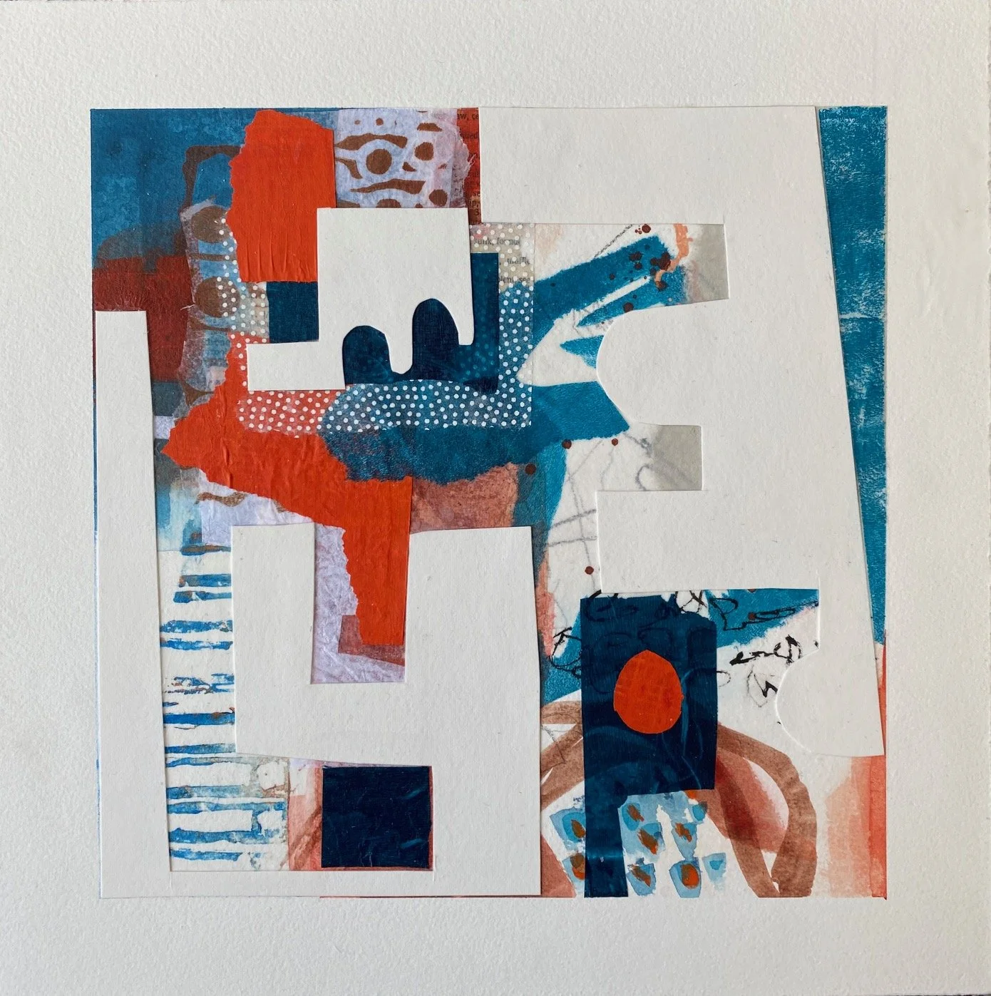 Ephemeral 9 - 10"x10"x1.5" painted washi papers,  graphite, acrylic, watercolor, ink on hahnemule paper mounted on cradled panel