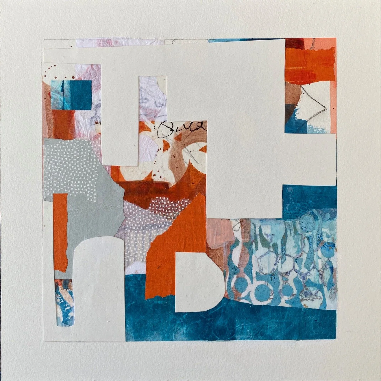 Ephemeral 11 - 10"x10"x1.5" painted washi papers,  graphite, acrylic, watercolor, ink on hahnemule paper mounted on cradled panel