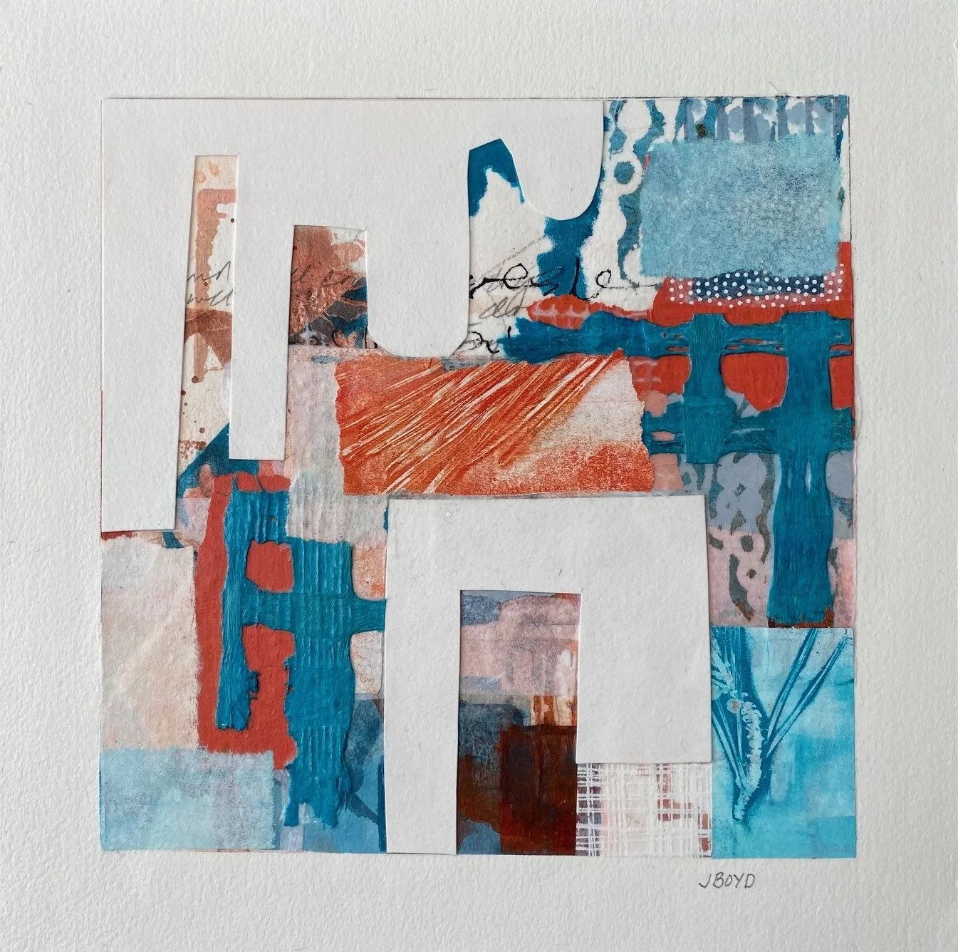 Ephemeral 10 - 10"x10"x1.5" painted washi papers,  graphite, acrylic, watercolor, ink on hahnemule paper mounted on cradled panel