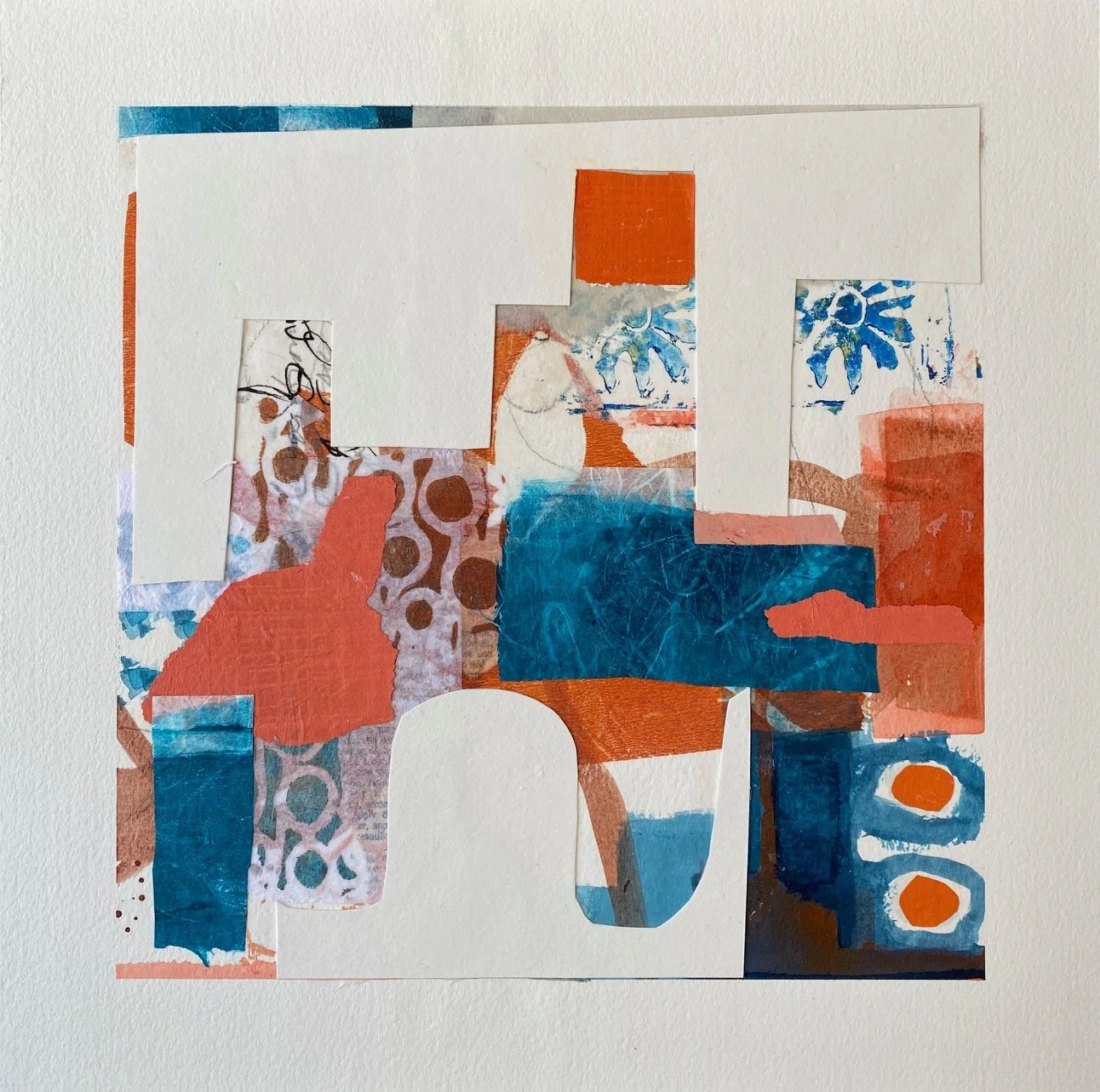 Ephemeral 12 - 10"x10"x1.5" painted washi papers,  graphite, acrylic, watercolor, ink on hahnemule paper mounted on cradled panel
