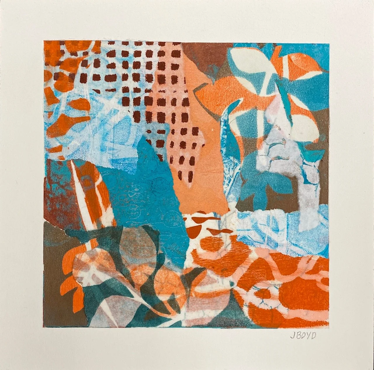 Ephemeral 16 - 10"x10"x1.5"  painted washi papers,  graphite, acrylic and ink on hahnemule paper mounted on cradled panel