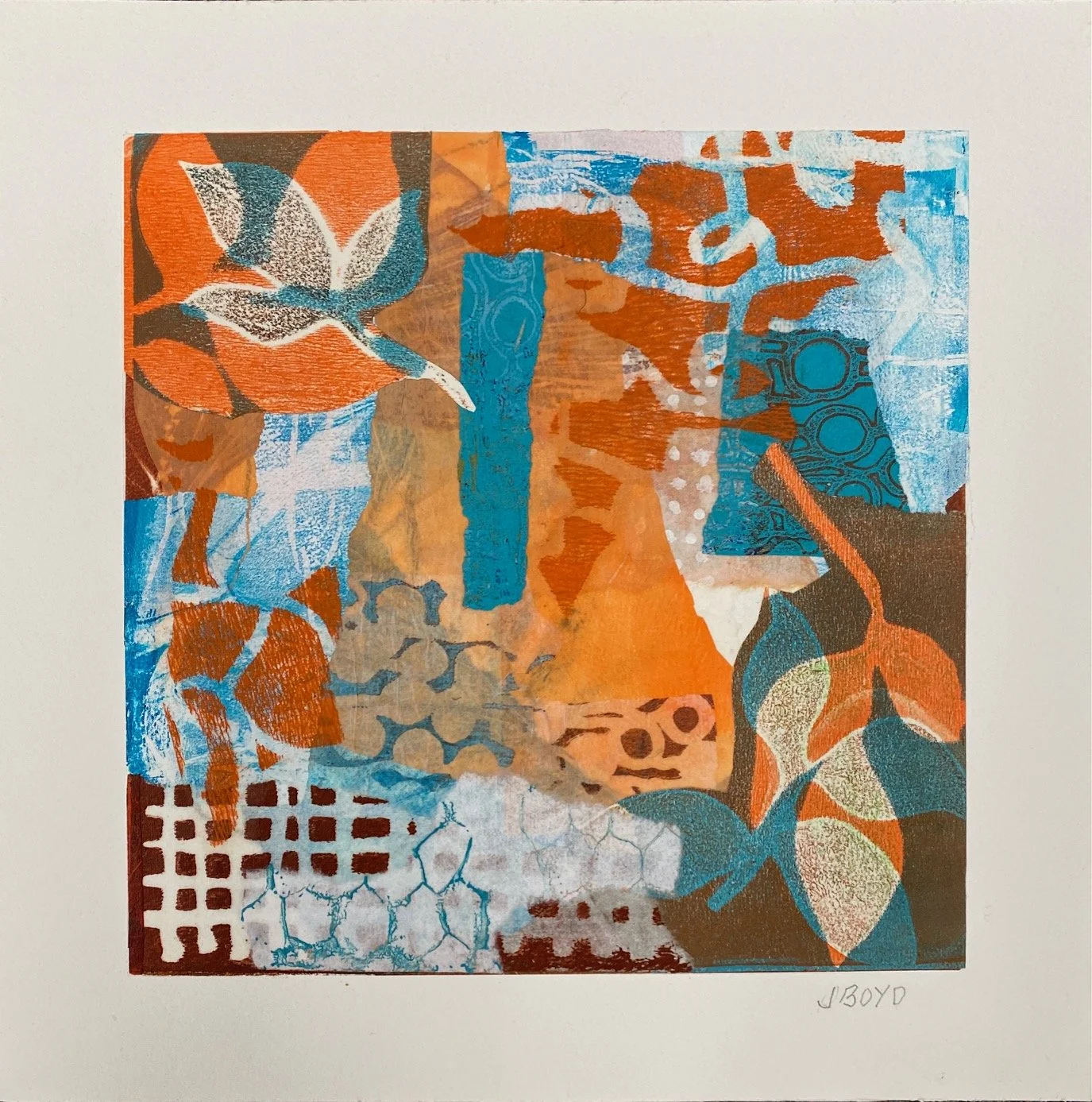 Ephemeral 17 - 10"x10"x1.5"  painted washi papers,  graphite, acrylic and ink on hahnemule paper mounted on cradled panel