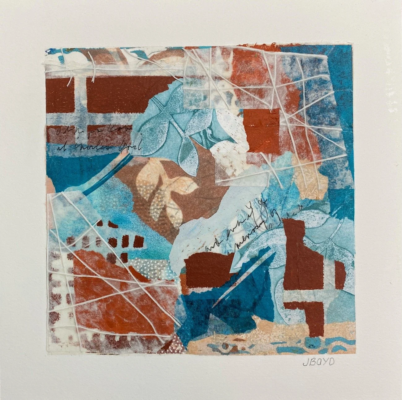 Ephemeral 18 - 10"x10"x1.5"  painted washi papers,  graphite, acrylic and ink on hahnemule paper mounted on cradled panel