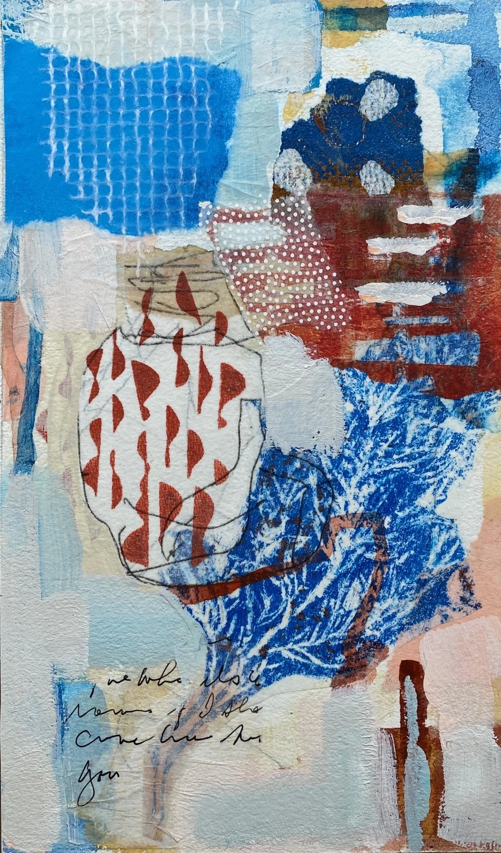 Ephemeral 21 - 10"x6"x1.5"  drawing prints, painted washi papers,  graphite, acrylic and ink on hahnemule paper mounted on cradled panel
