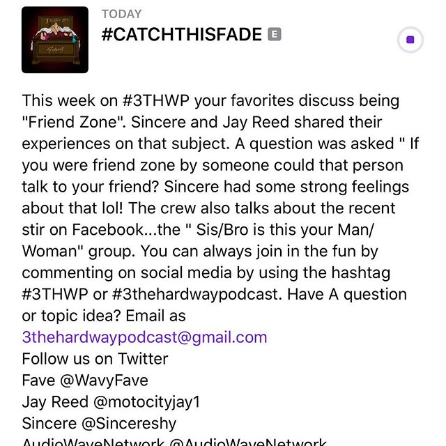 👏🏾CATCH 👏🏾THIS 👏🏾FADE👏🏾 Check out our New Episode by Clicking the link in the bio. Also Join in the Fun by commenting using our hashtag #3THWP and screenshot while listening . Enjoy 😉!
#detroit #podcast #podsincolor #michigan #audiowavenetwork #ridethewave 🌊