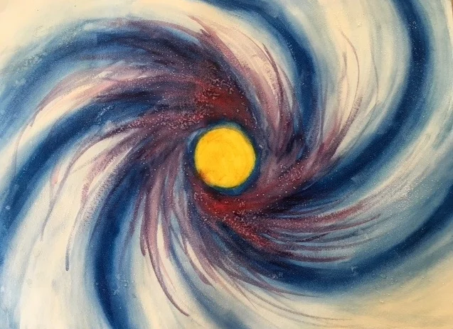 Water color beautifully expresses the formation of our galaxy