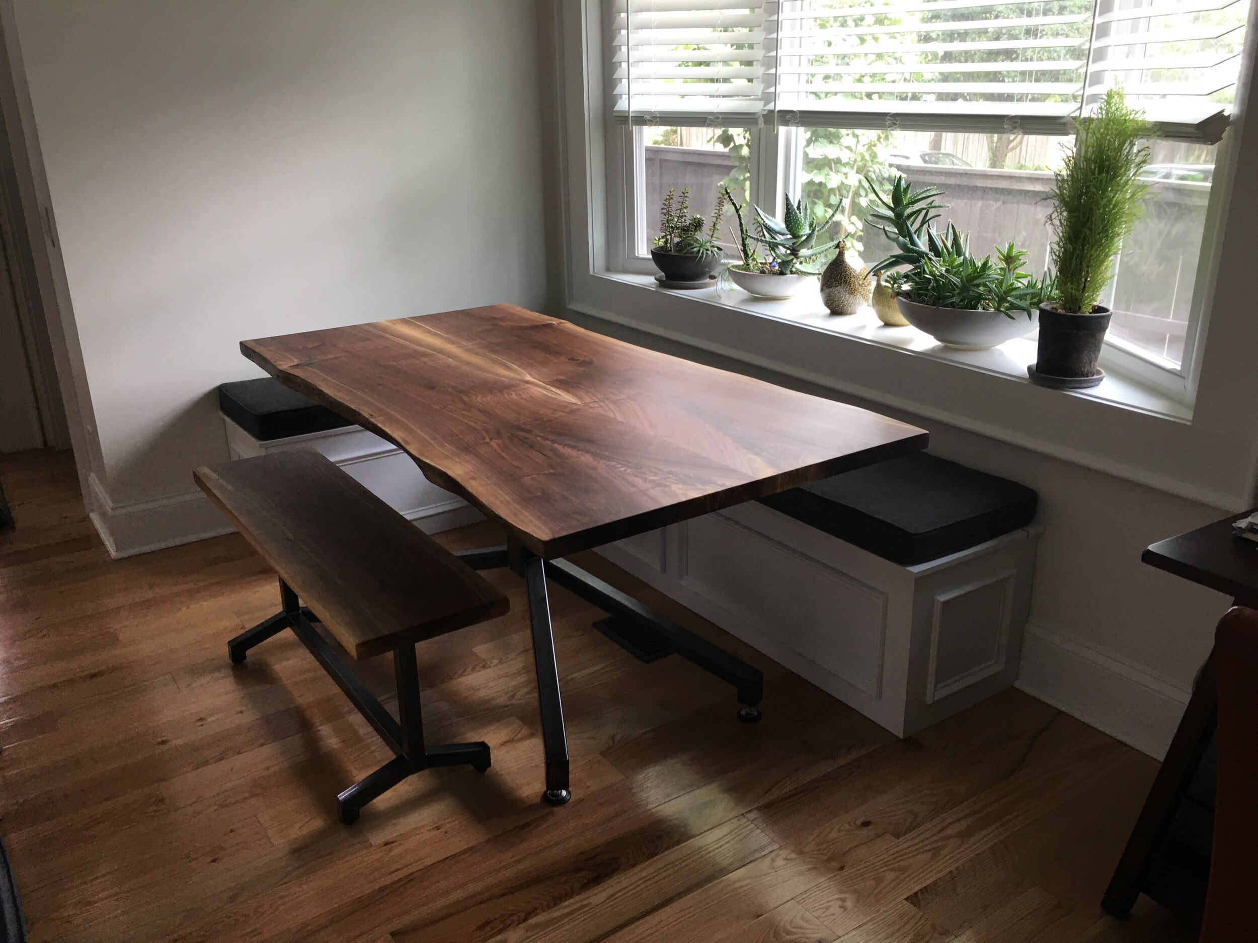 Walnut Bookmatched Dining Table