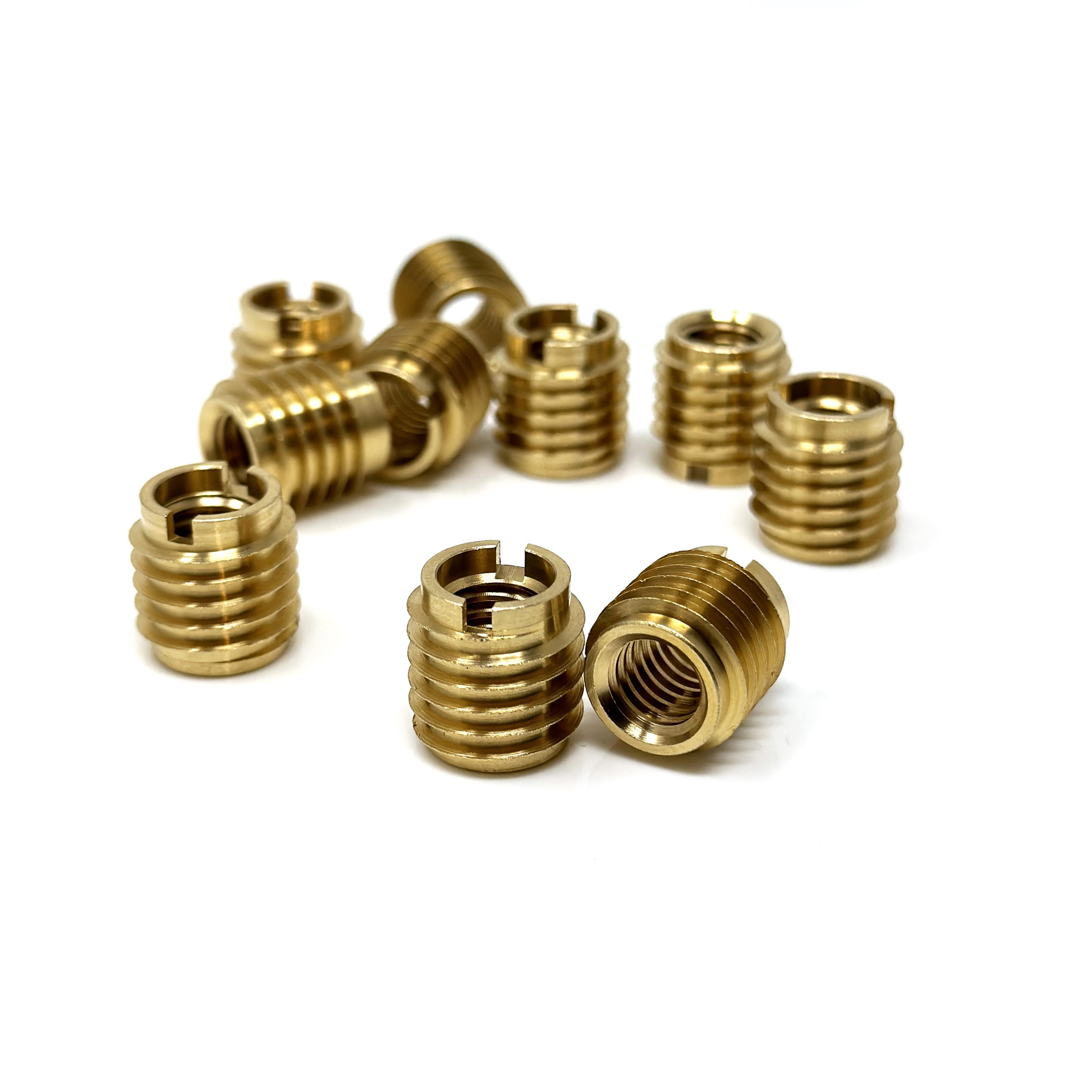 10 Pack - 3/8" - E-Z Knife™ Threaded Insert for Hard Wood - Brass - 3/8-16