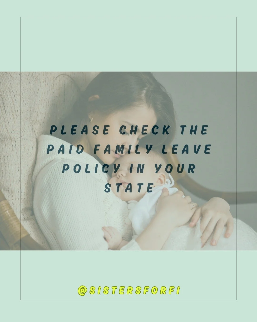 Reminder for anyone who needs this: check with your employer and your state resources to see what is available to take time off with a newborn or to take care of a family member with a serious health condition. 

Since we don't have a national progra