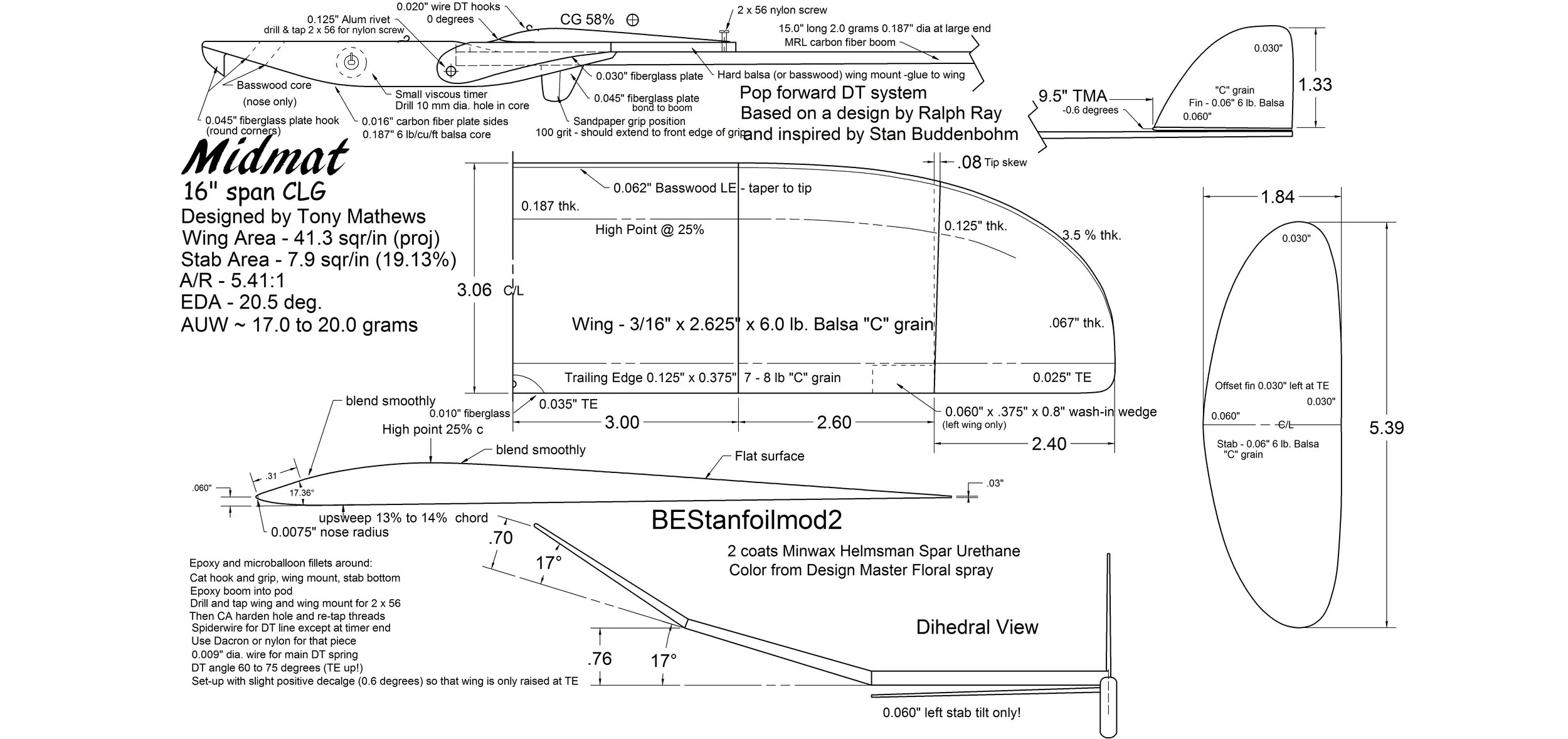MidMat 16" competition catapult glider by Tony Matthews