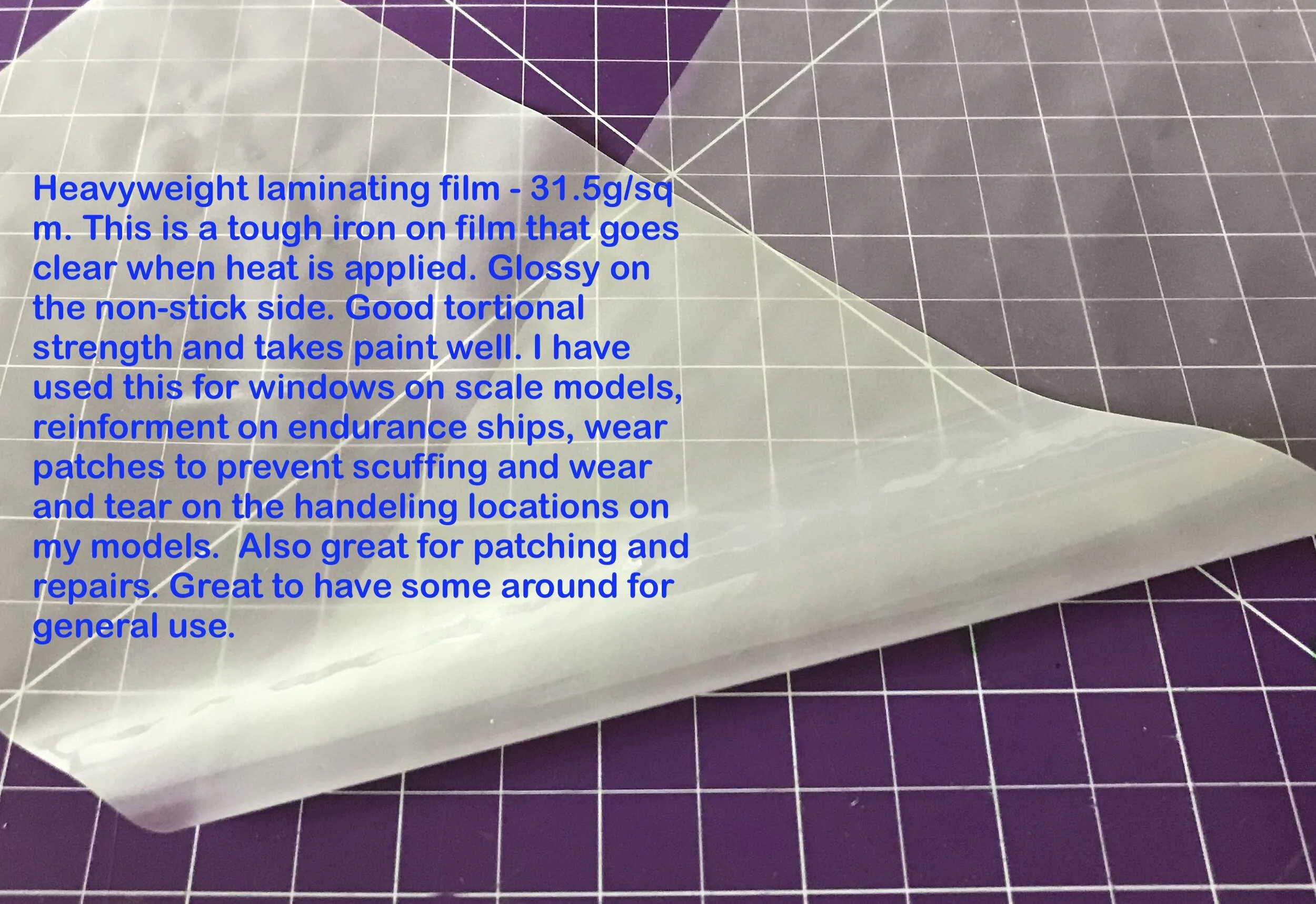 Laminating Film - Iron-on and heat-shrink. 