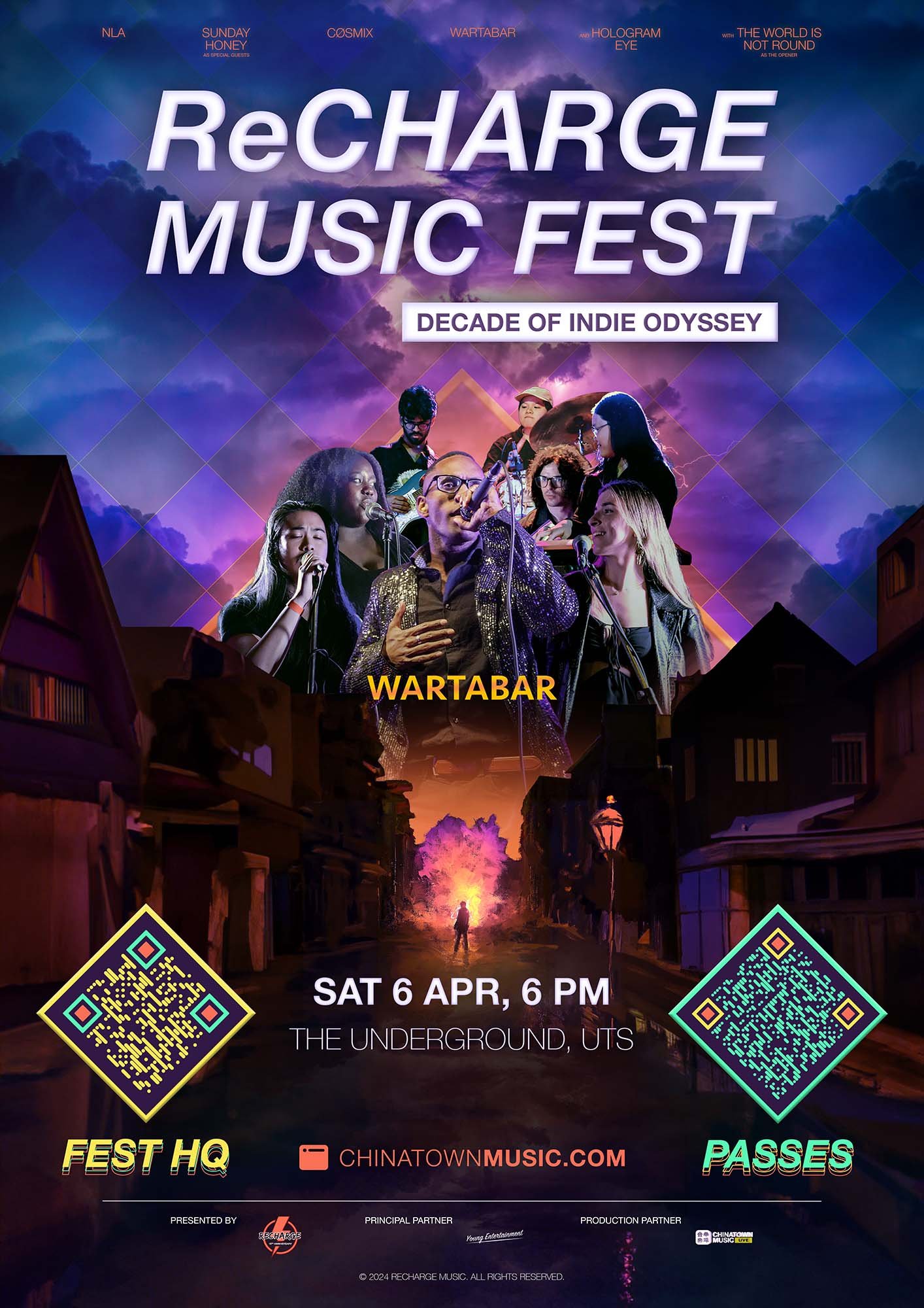 ReCharge Music Fest 2024 - Decade of Indie Odyssey - Official Poster - WARTABAR