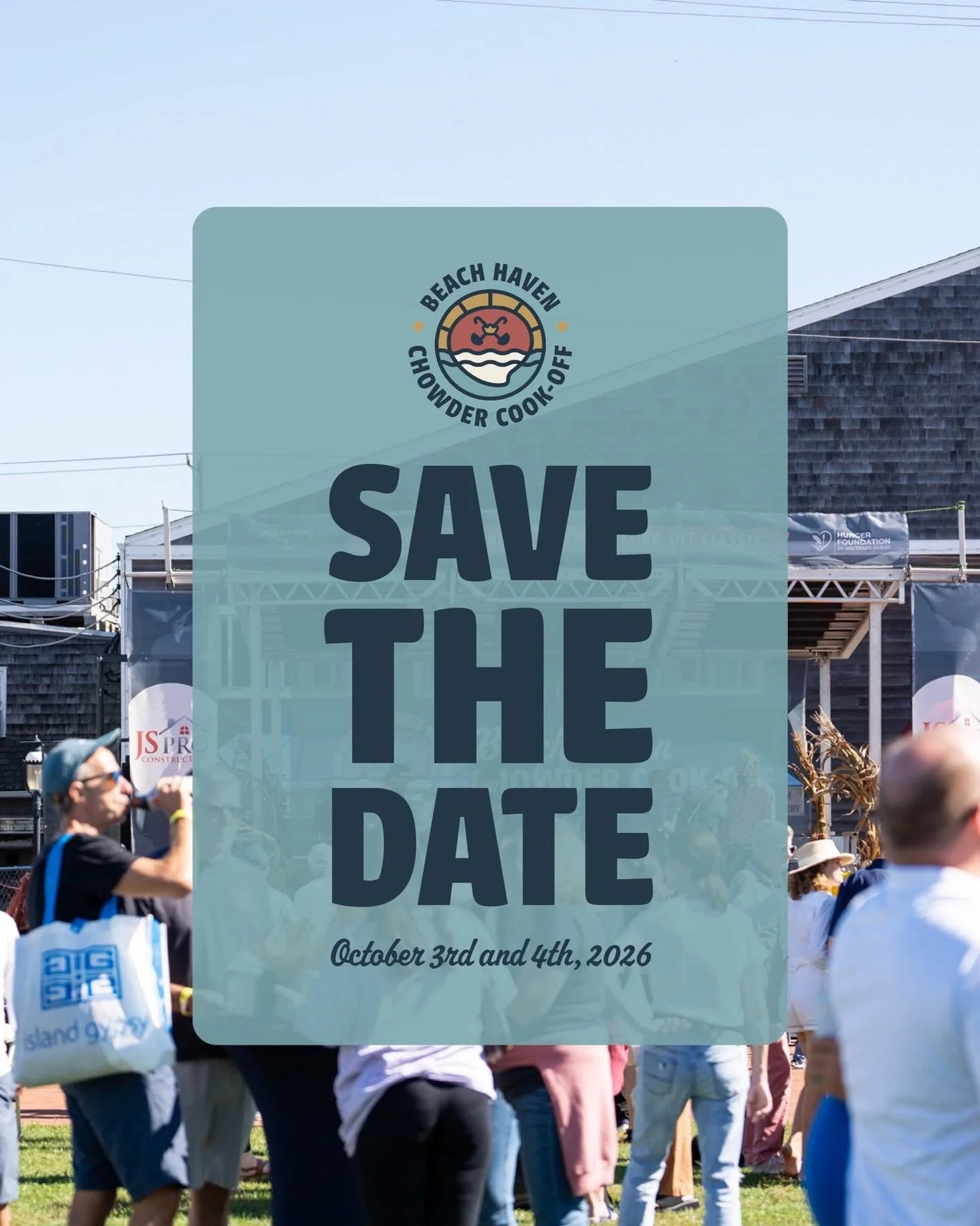 The 2026 Beach Haven Chowder Cook-Off dates are set!&nbsp;

🗓️ Merchant&rsquo;s Mart:&nbsp;10/3
🗓️ Chowder Cook-Off:&nbsp;10/4

Follow @bhchowdercookoff for event updates!