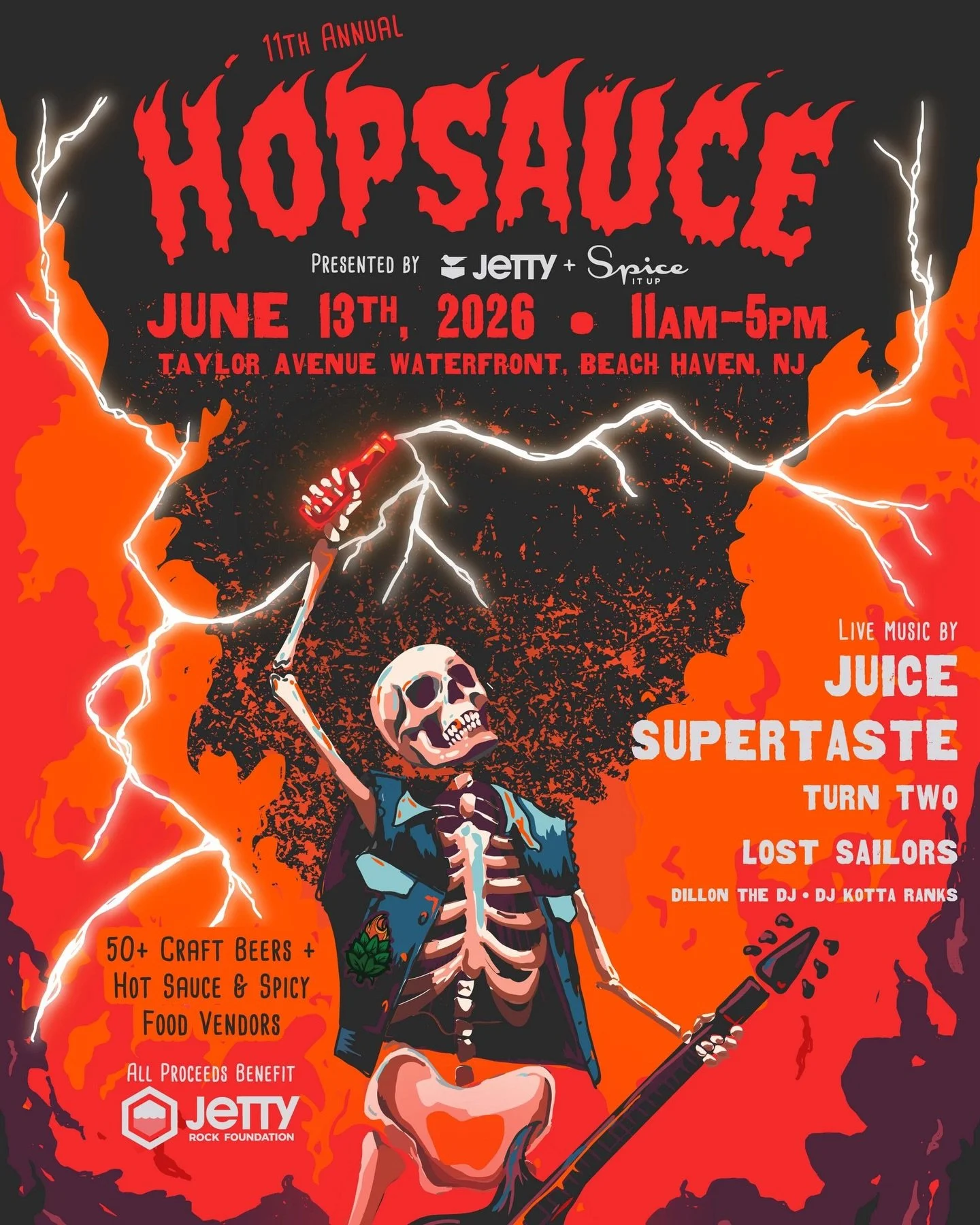 Did you get your tickets yet for the 11th annual @hopsaucefest?&nbsp;🔥

🗓️June 13th&nbsp;
📍Taylor Ave Waterfront&nbsp;

HopSauce Festival is a craft beer and hot sauce festival that ushers in the summer season on LBI! Visit their event page to lea