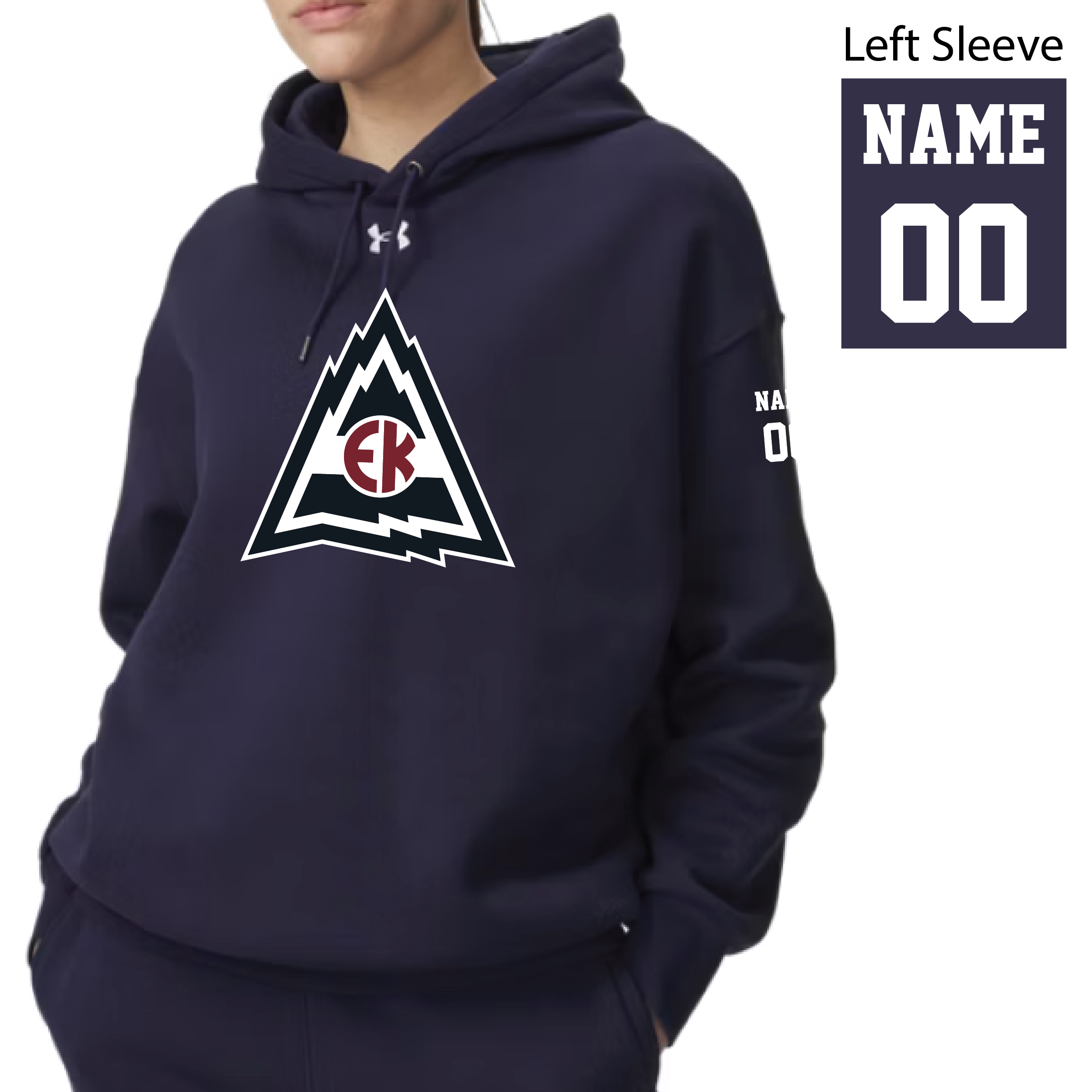 EK Avs - UA Women's Icon Fleece Hoodie - 6014214-410 (Name/Number)