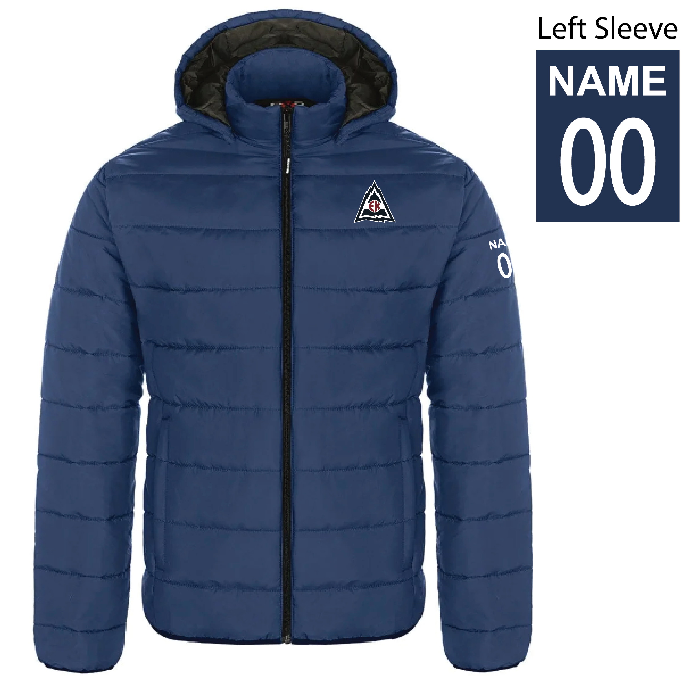 EK Avs - CS Youth Glacial Puffy Jacket - L0980Y/Navy (Name/Number)