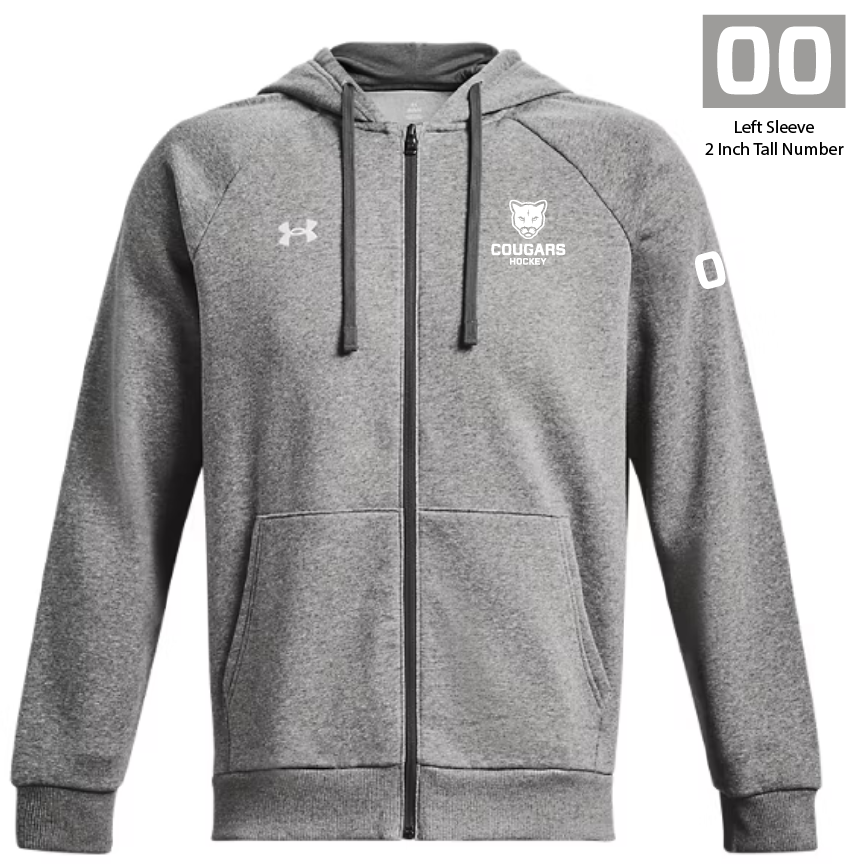 MRUWH - UA Men's Rival Fleece Full Zip Hoodie - 1379767-025 (Number)