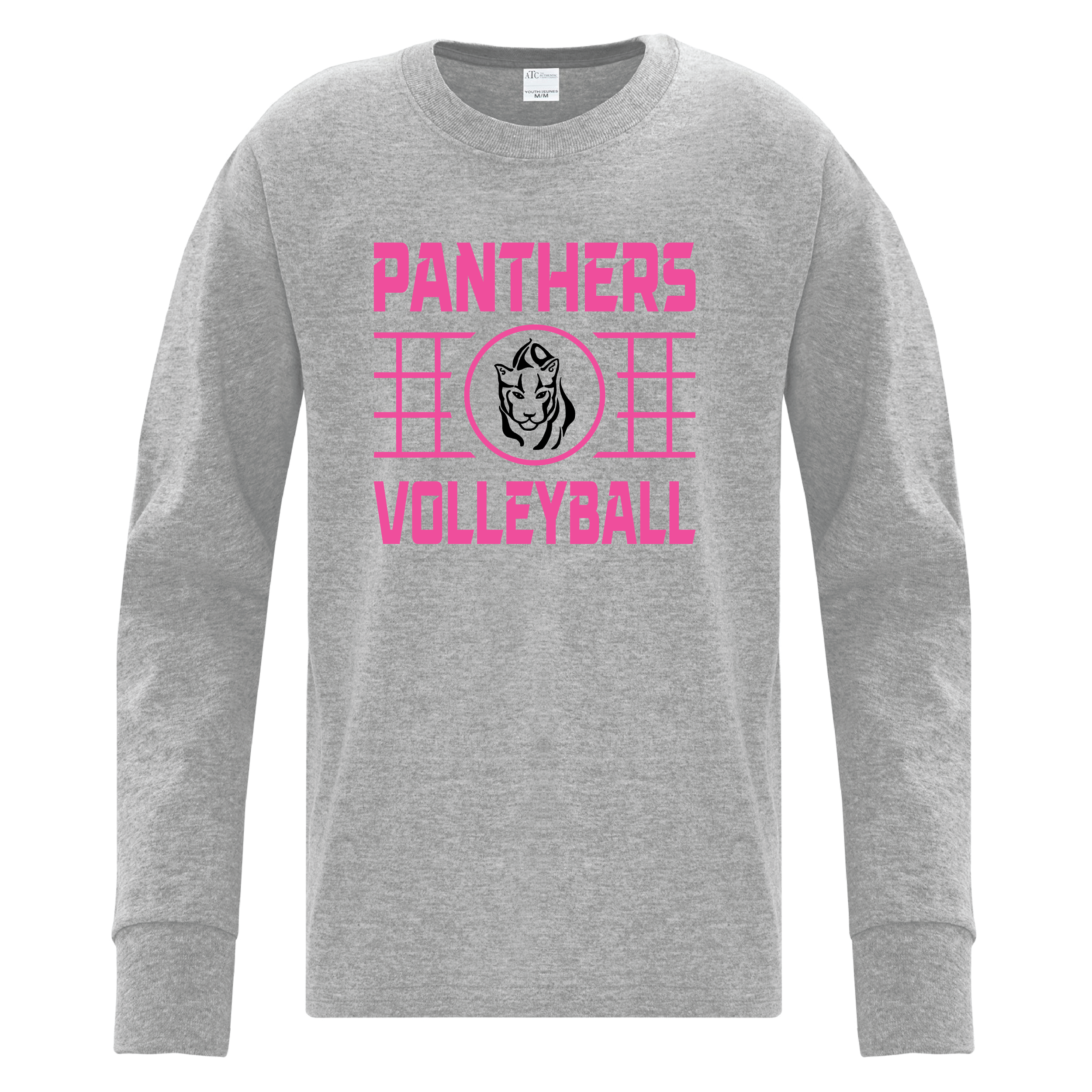 PV - ATC Youth Cotton LS - ATC1015Y/Athletic Heather (Net logo)