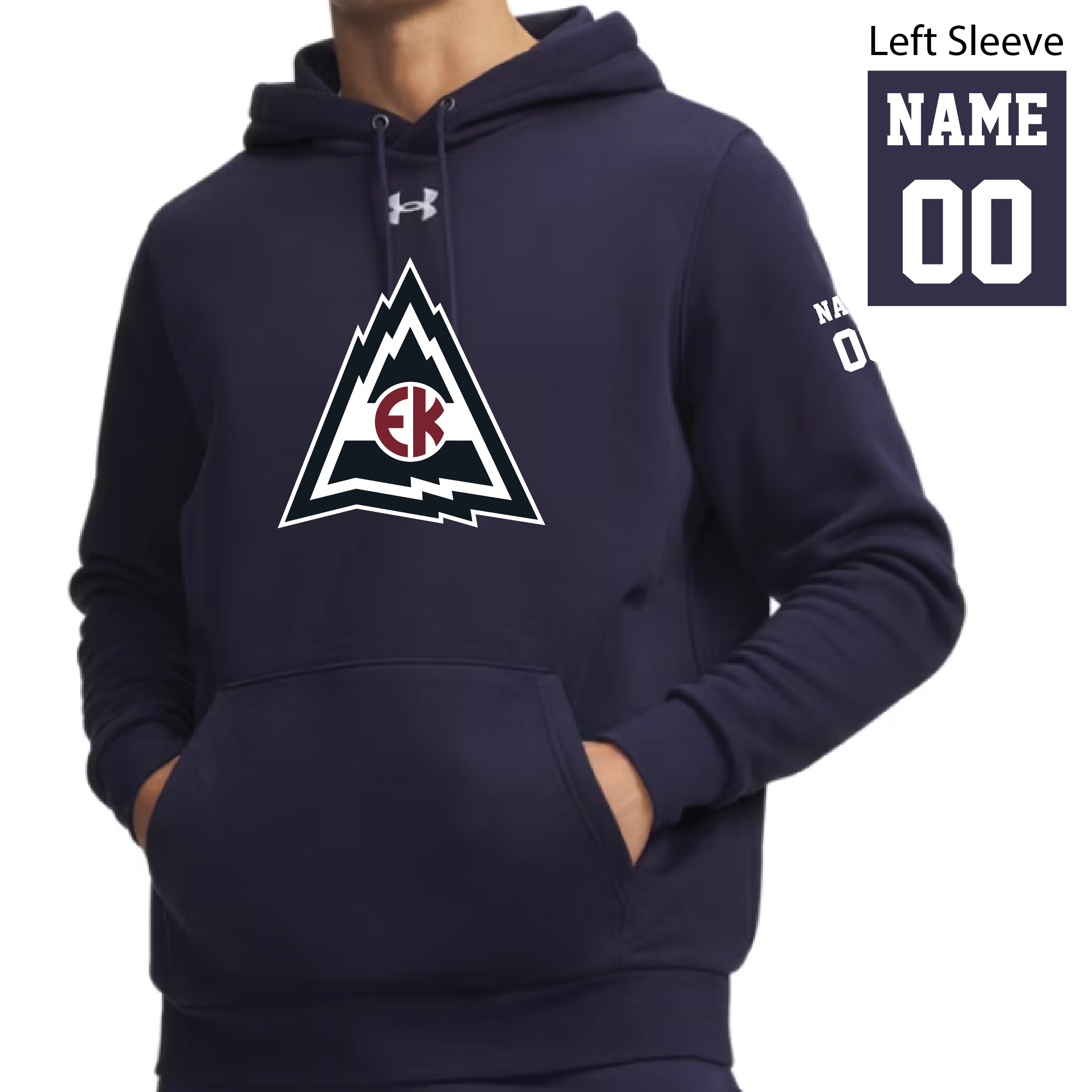 EK Avs - UA Men's Icon Fleece Hoodie - 6014161-410 (Name/Number)