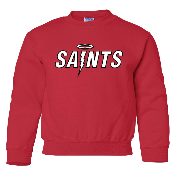 Saints - Gildan Youth Heavy Blend Crew Sweater - 18000B/Red