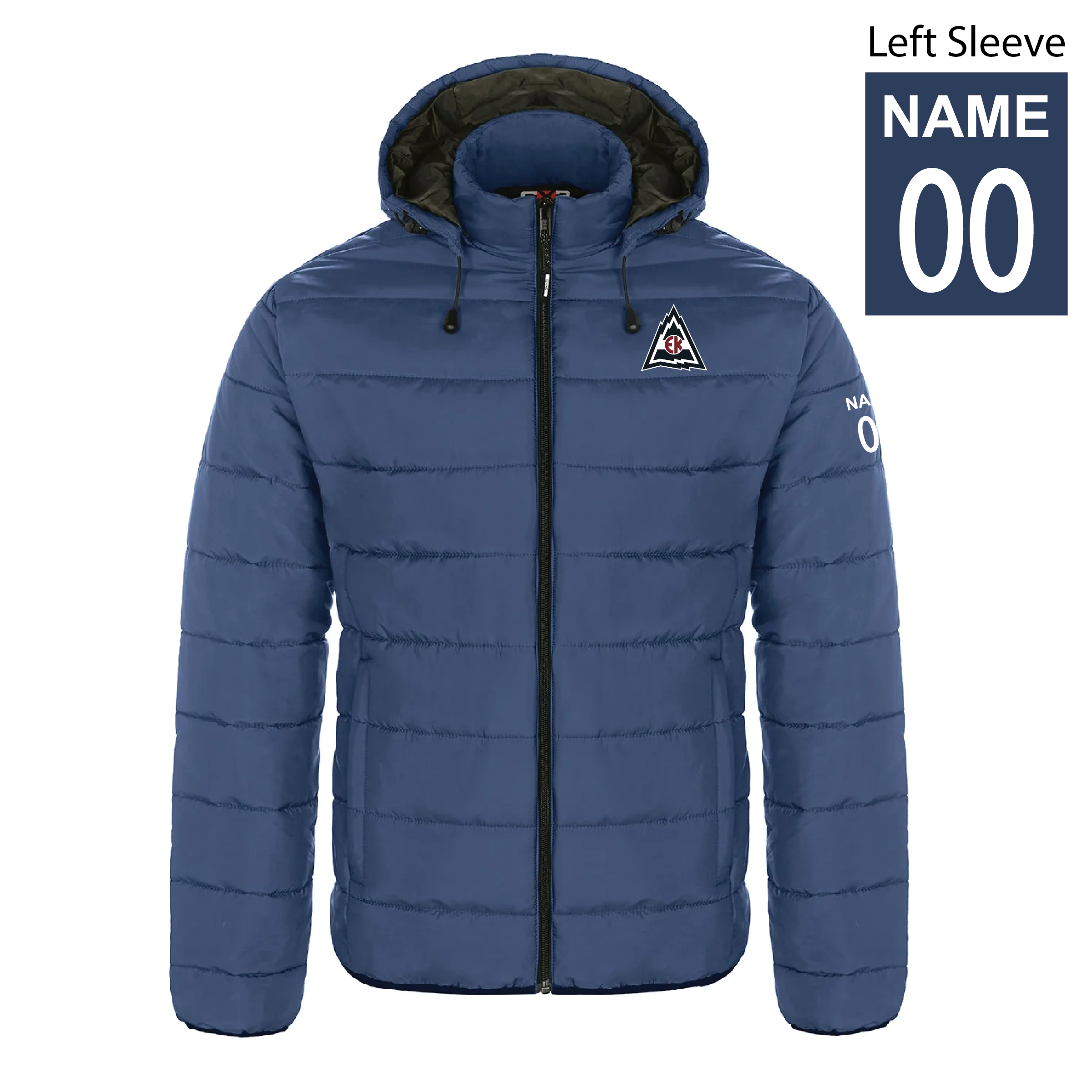 EK Avs - CS Men's Glacial Puffy Jacket - L00980/Navy (Name/Number)