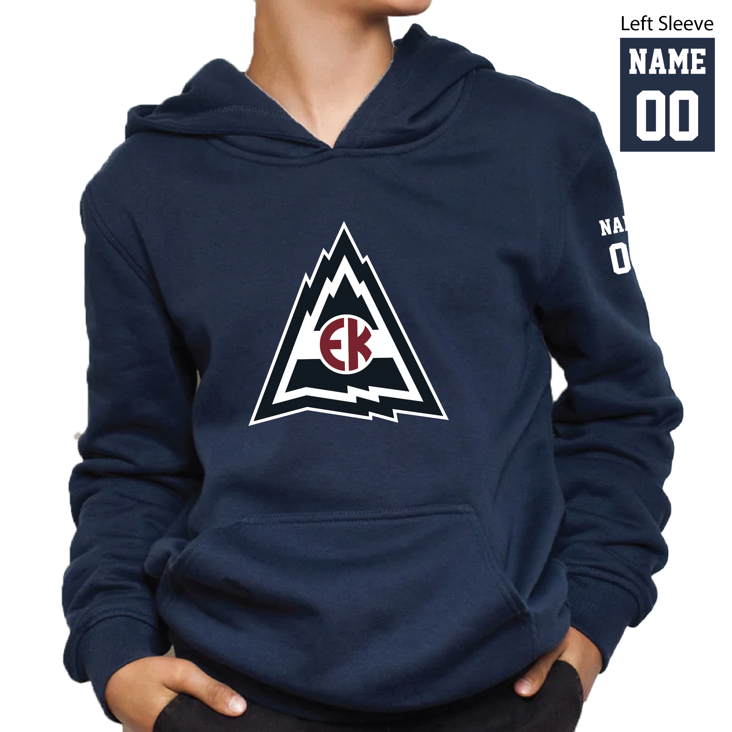 EK Avs - Just Like Hero Youth Hoodie - 2020Y/Navy (Name/Number)