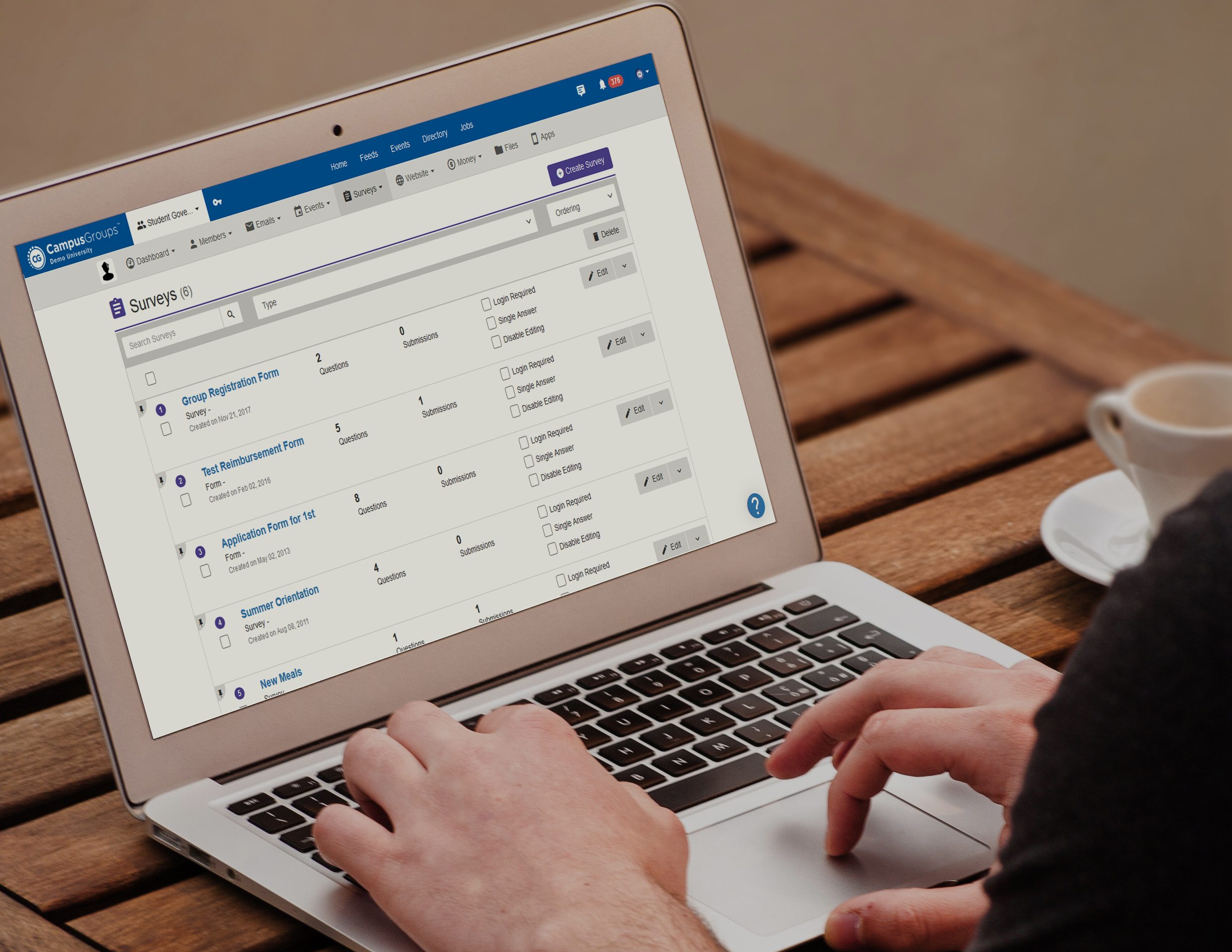 Reach college students on campus with online surveys & forms.