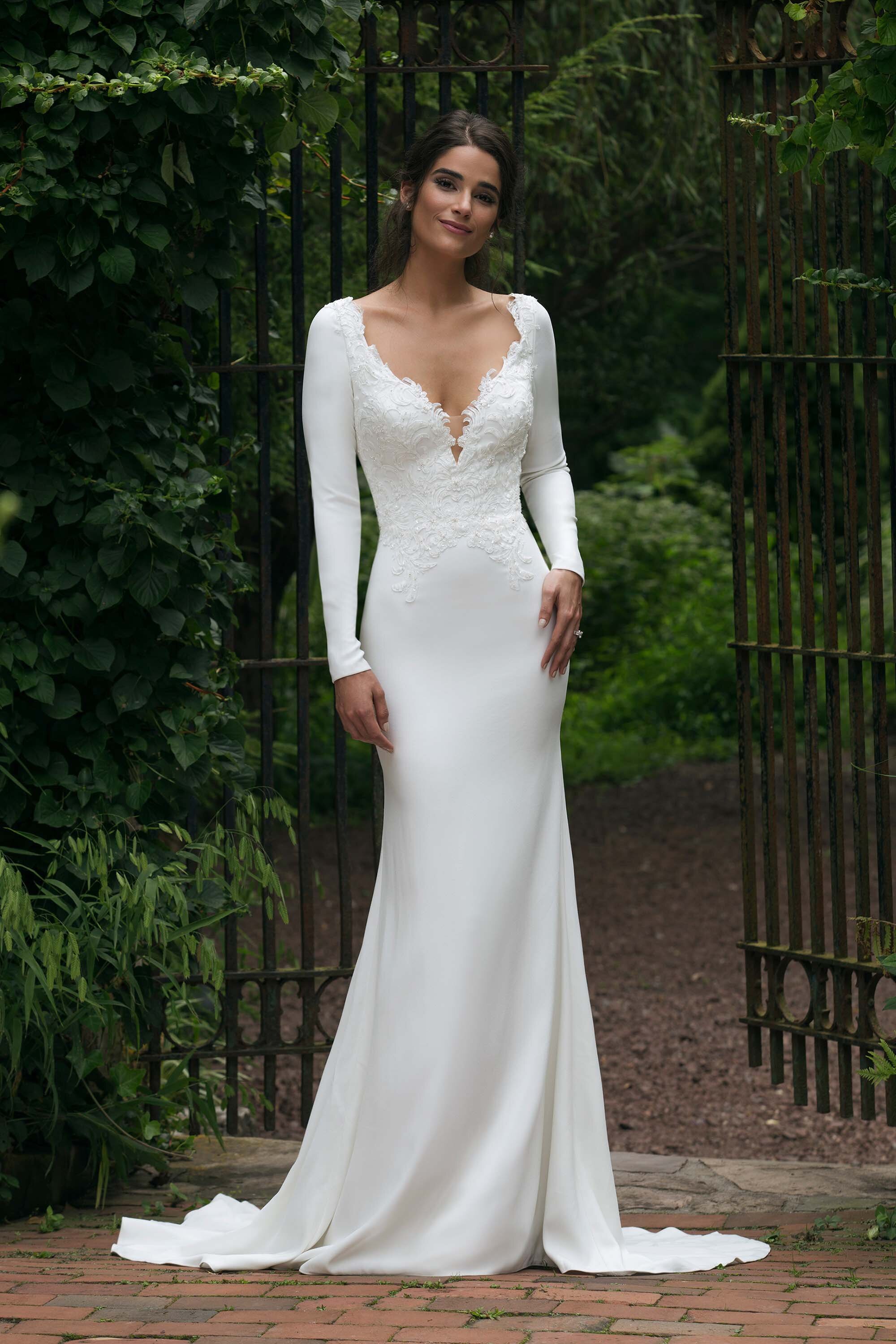 T252001 Gabriella - Modern And Sleek Matte Charmeuse Fit & Flare Gown with  Halter Neckline and Captivating Keyhole Back