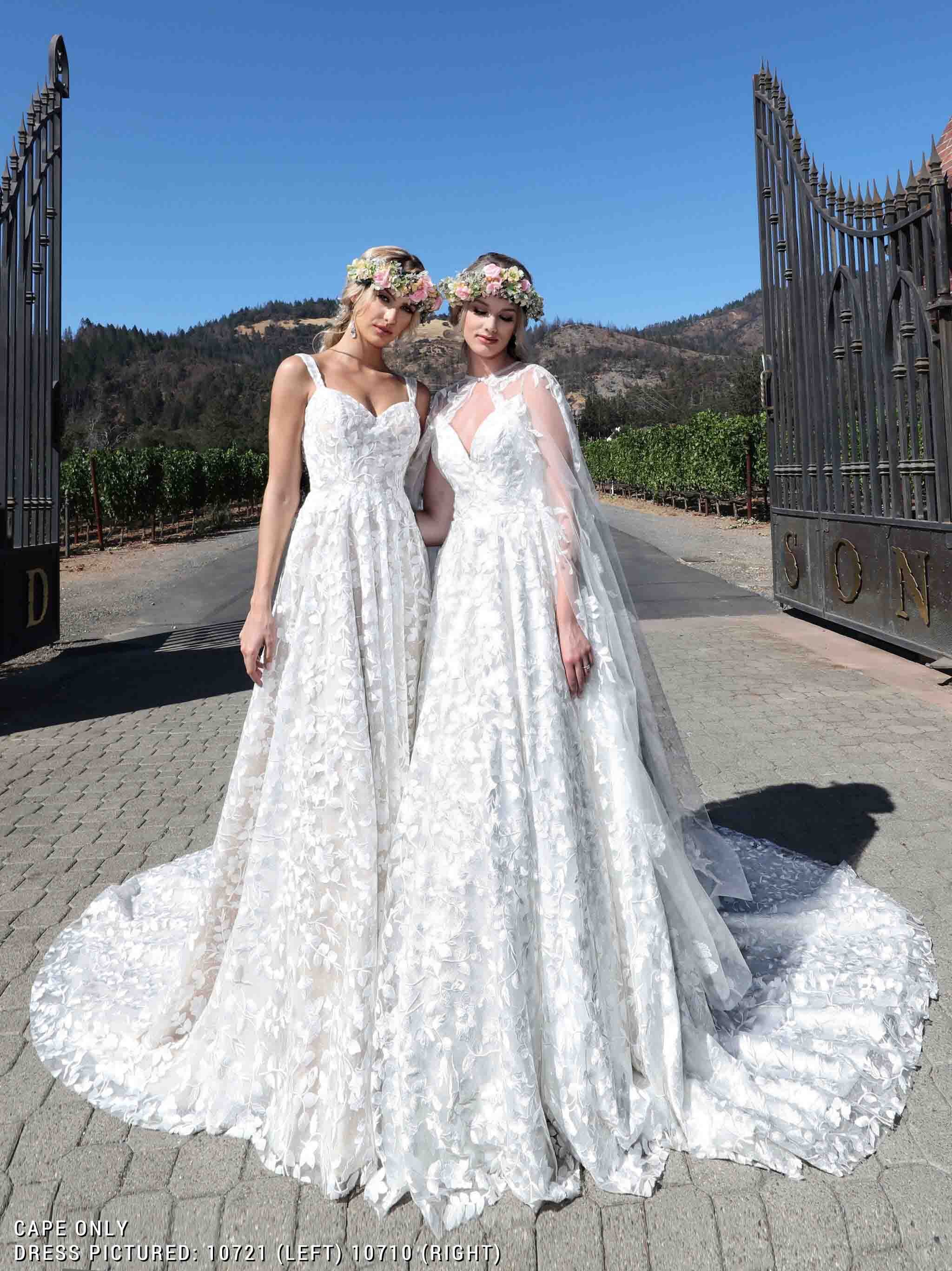 Two white wedding dresses