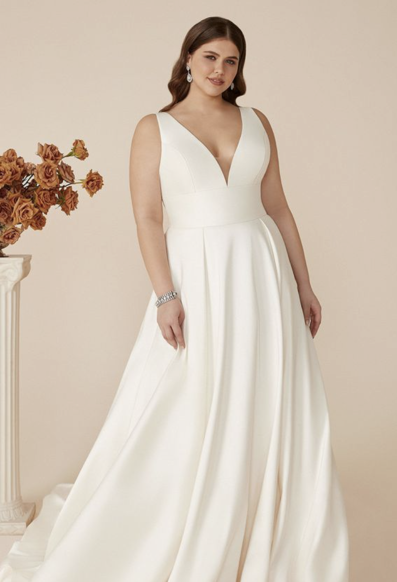 Plus size wedding gown for a second marriage