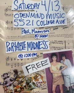 Live music this Saturday at Open Mind Music (5521 College Ave.) with Paul Manousos @ Noon and Portable Madness @ 1pm. FREE! Swing by and enjoy some amazing music on College Avenue!

#livemusic #freeshow #oaklandca #rockridgedistrict #rockridgeoakland