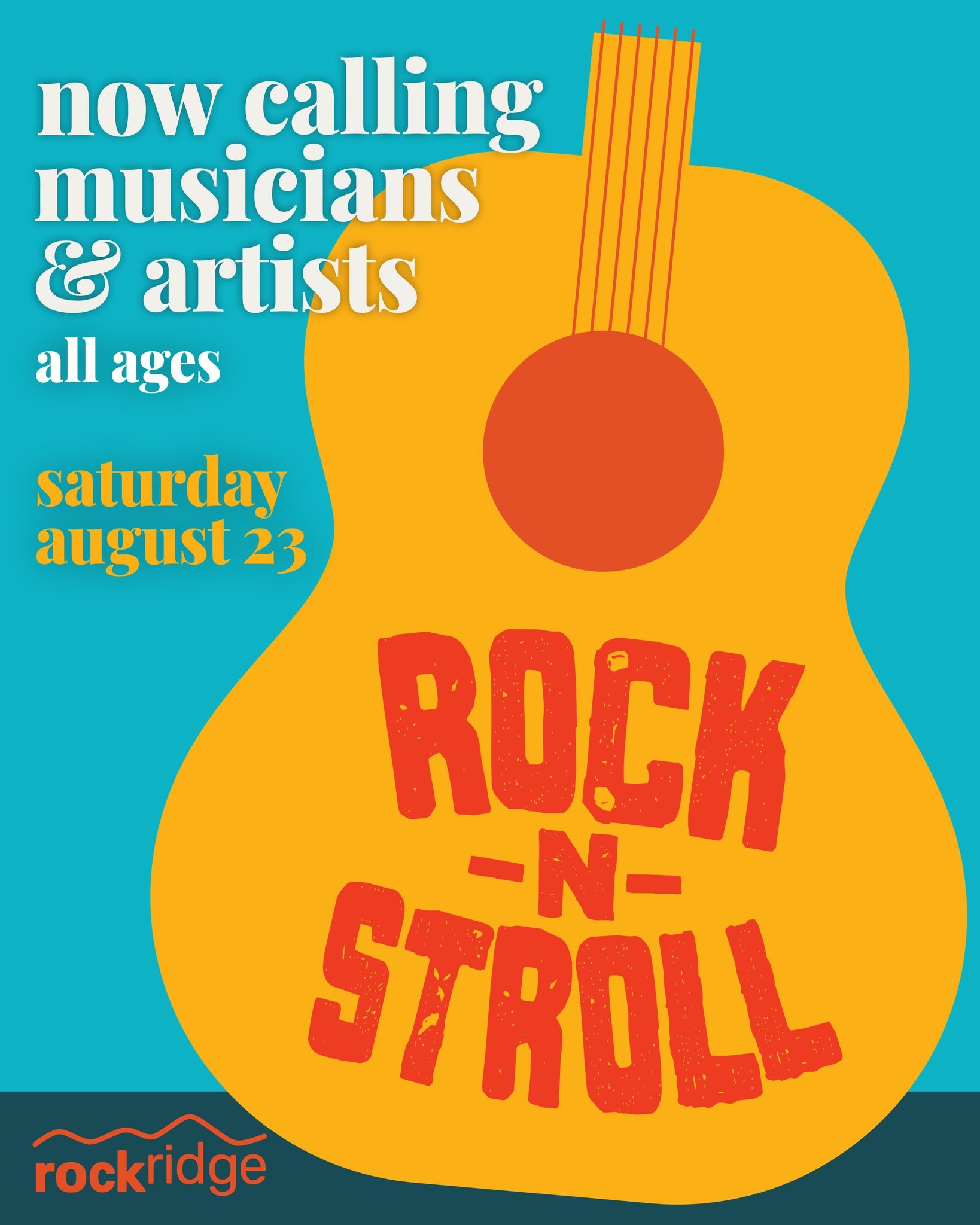 The Rockridge District Association is once again hosting the Rockridge Rock-N-Stroll this August 23! We are excited to be showcasing local visual artists and musicians! If you are interested in participating, please fill out an application by FRIDAY