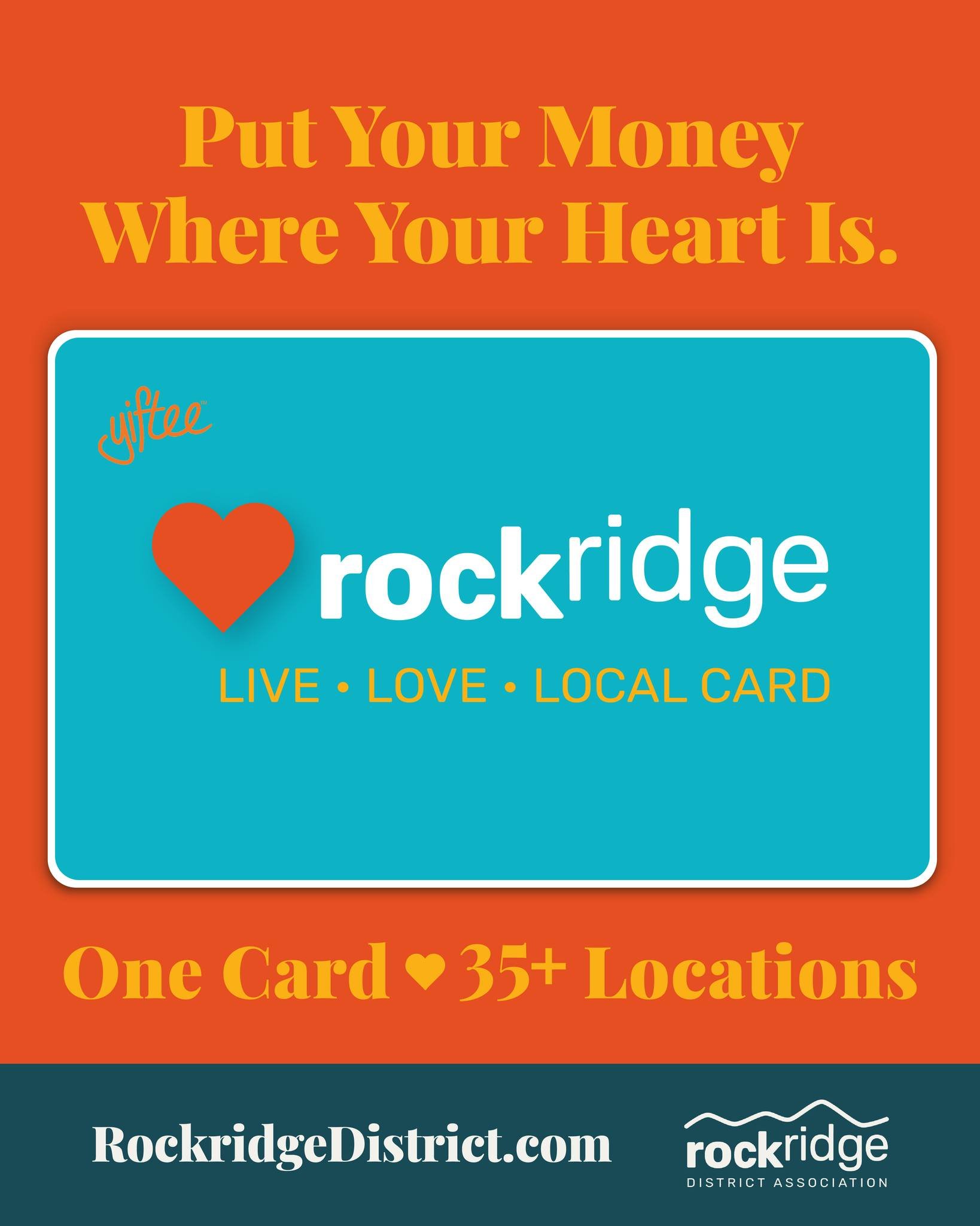 Introducing the Rockridge Card, an e-gift card accepted at over 35 restaurants, shops, salons, and more in Oakland's Rockridge District. The perfect gift for someone you love, someone you appreciate, or for yourself because this card puts your values