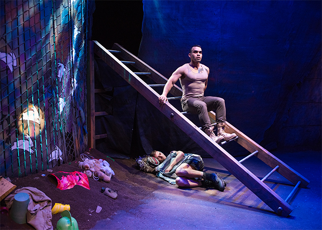 JD Scalzo and Ed Berkeley in 'Warplay.' Photo by Lois Tema