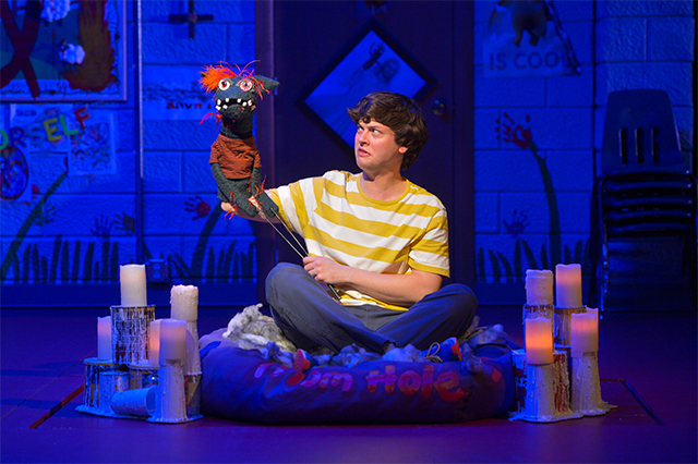 Michael Doherty (Jason/Tyrone) in the West Coast premiere of Hand to God at Berkeley Rep. Photo: Kevin Berne