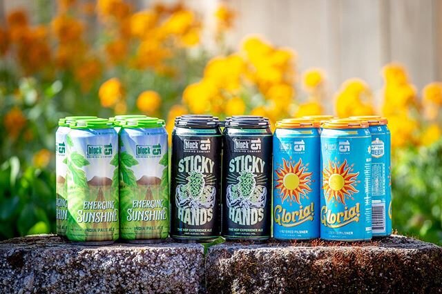 This delicious collection showed up quicker than a beer run to the store. Thanks @block15brewing! #stayhome #block15rocks #iloveblock15 #stickyhandsipa #gloriapilsner #emergingsunshineipa