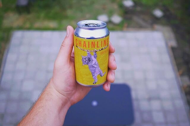 I&rsquo;m #influencing. Also, this beer is perfect for drinking after finishing a new patio. #hanginthere #americanpilsner. Thanks for sharing @longtom_noc (and @chainlinebrew)