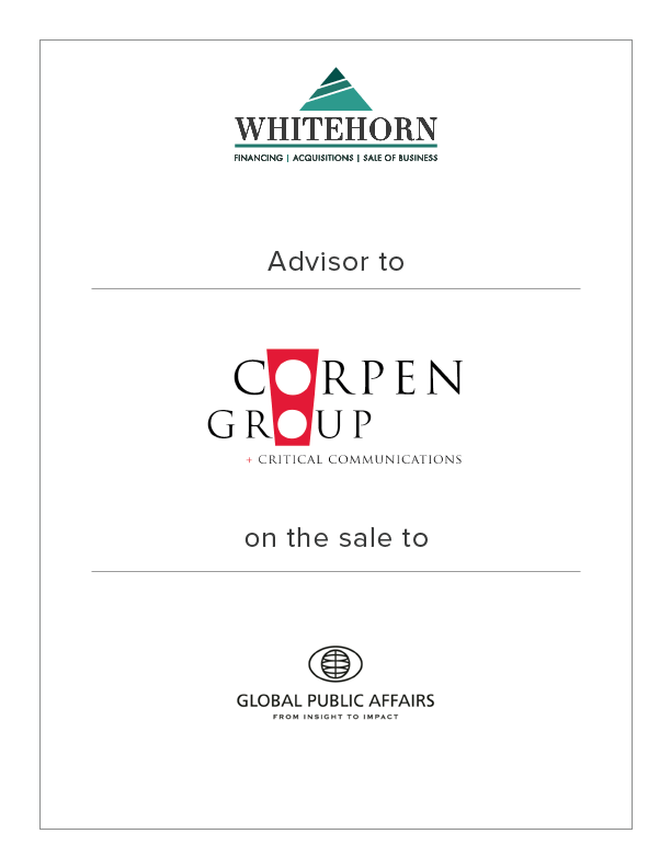 Corpen Group sale to Global Public Affairs - Communication consulting transaction deal trophy
