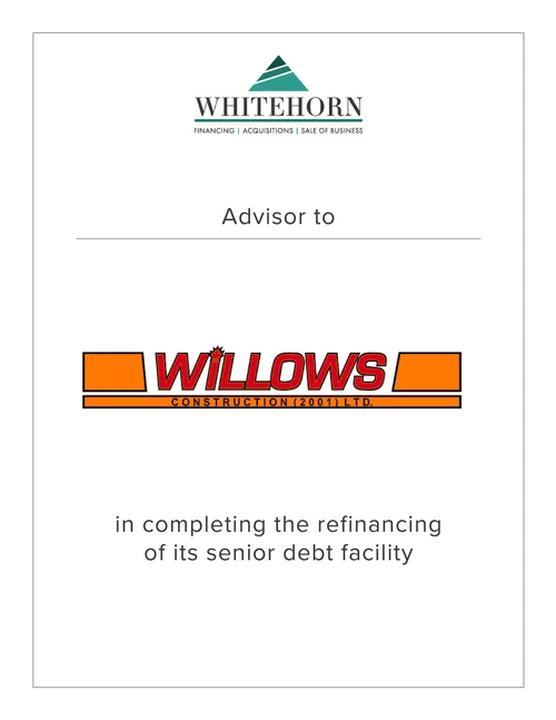 Credit Facility Refinancing for Willows Construction