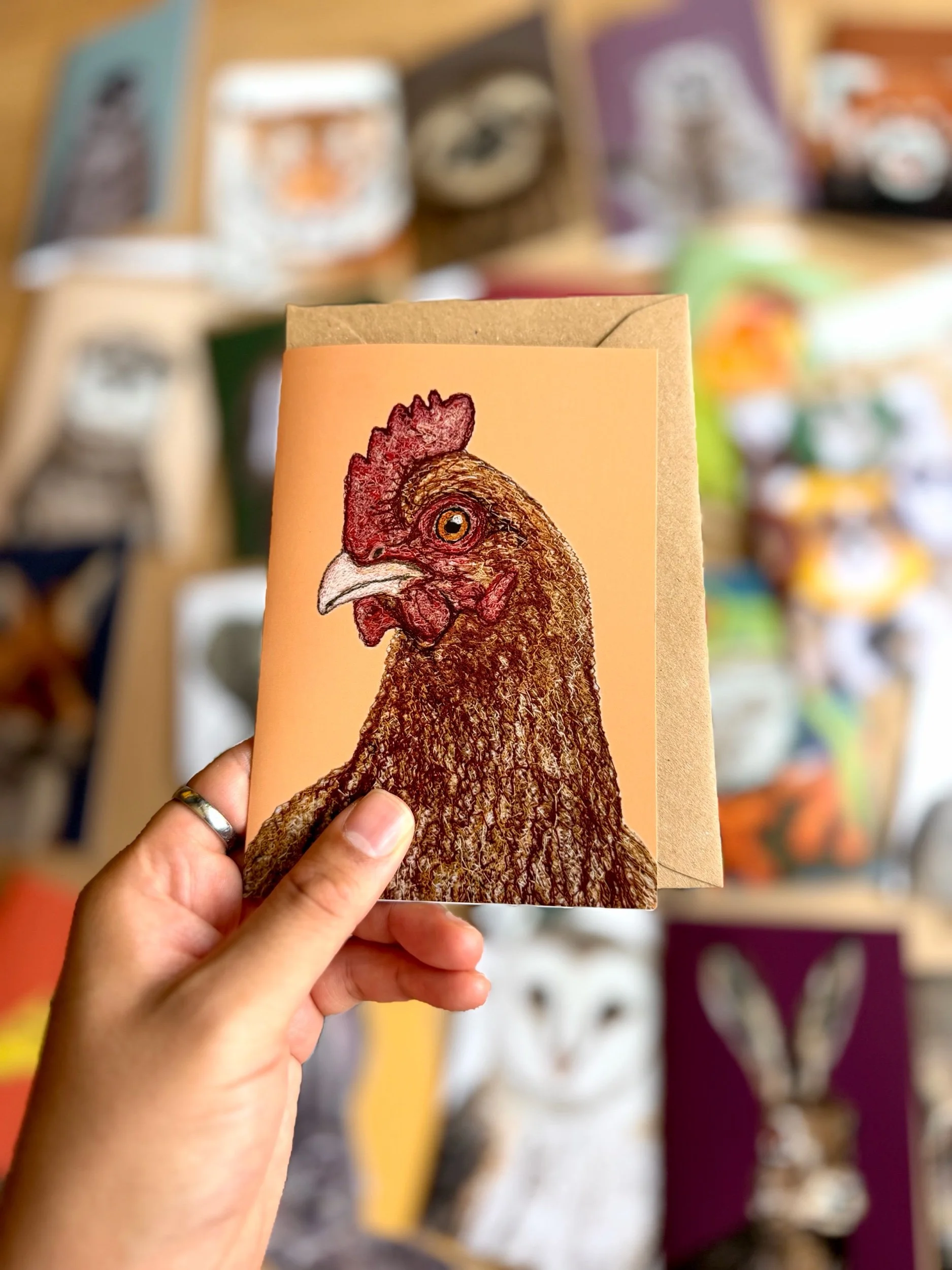 Chicken Recycled Greetings Card