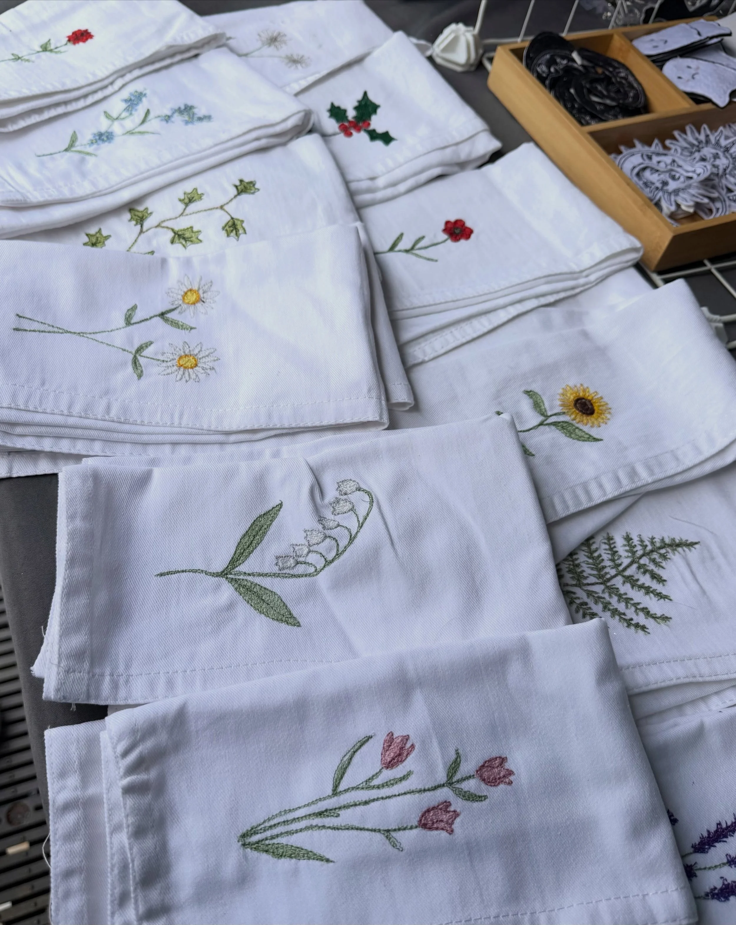 A surprising product I didn&rsquo;t expect to do well was embroidered cotton napkins!?

I only managed to get them to a few events so far this year but I&rsquo;ve always had to go back home and sew more to replace them!!

I&rsquo;ve got loads of even
