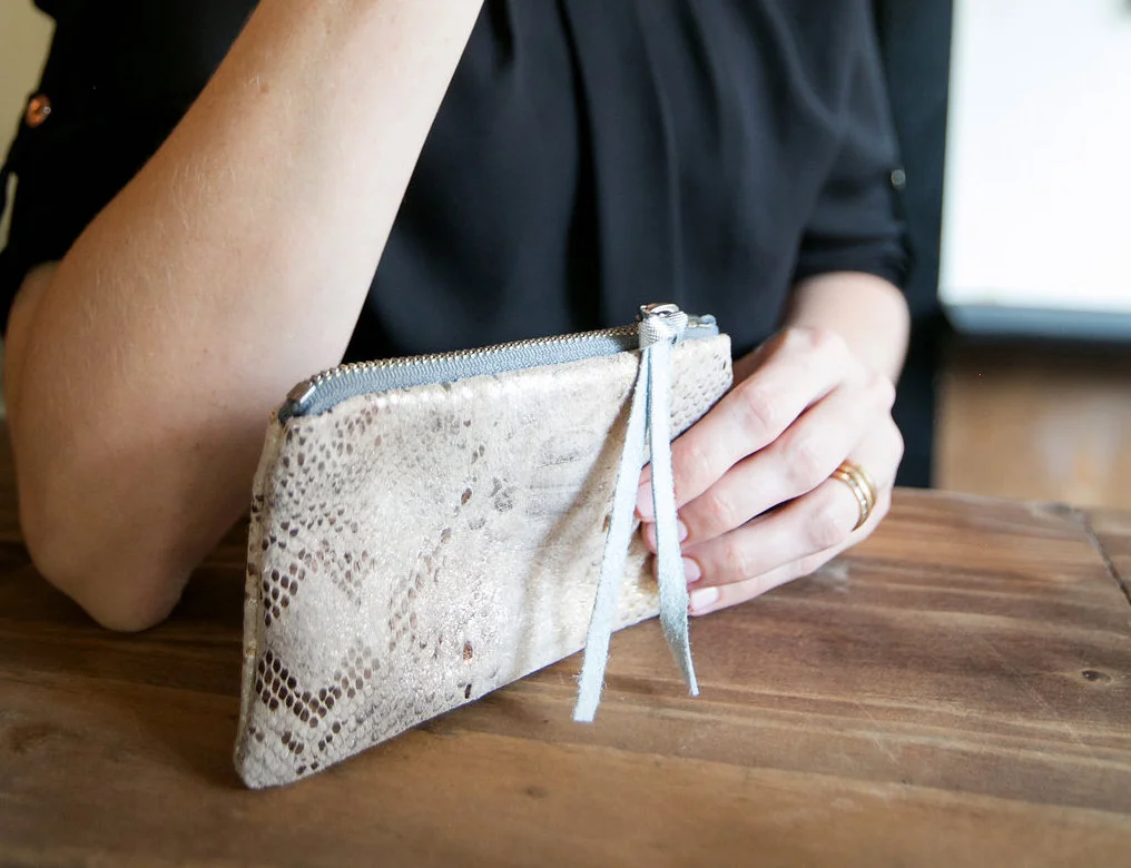 Recycled Leather Clutch