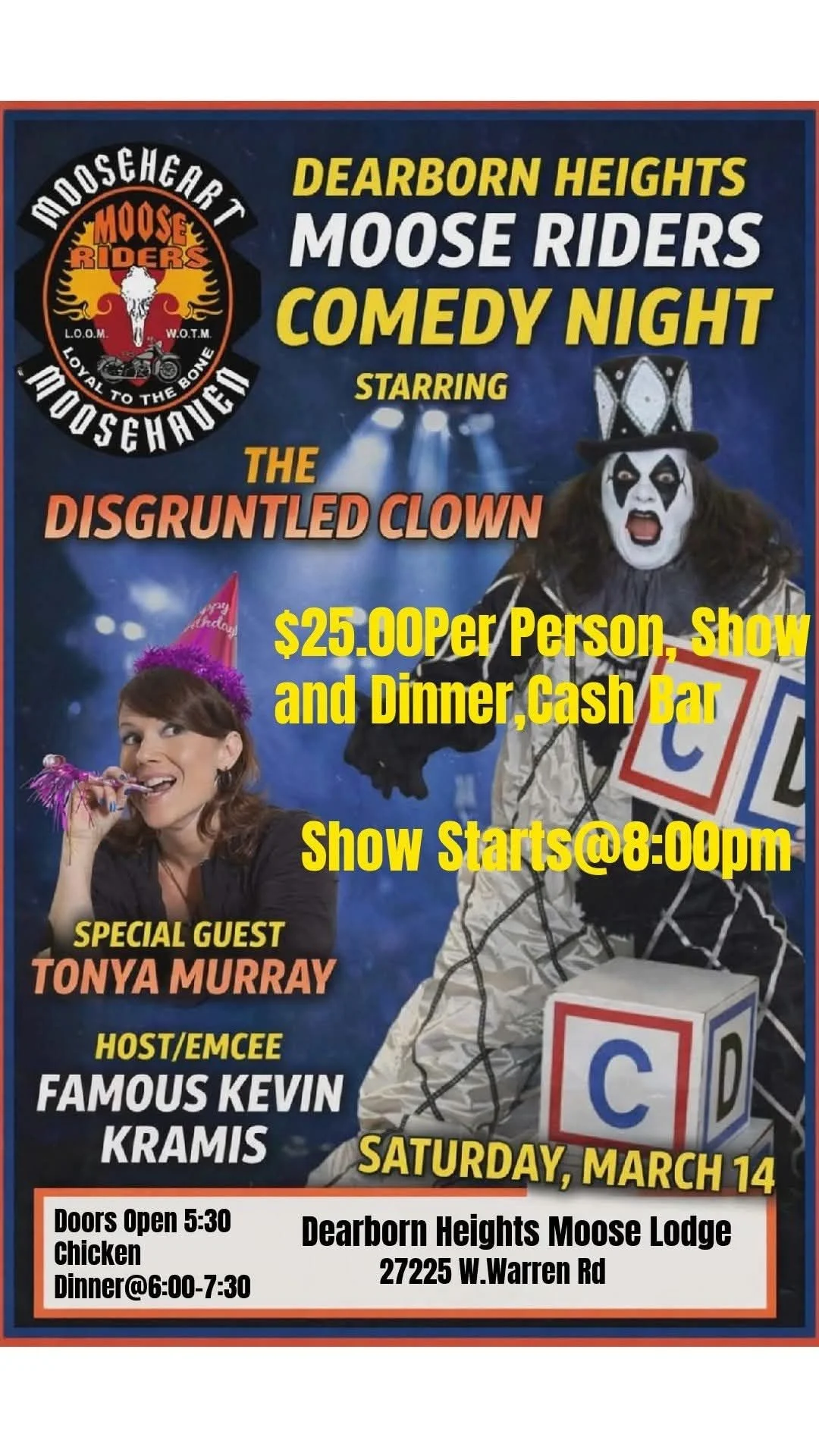 Dearborn Heights Moose Riders Comedy Night