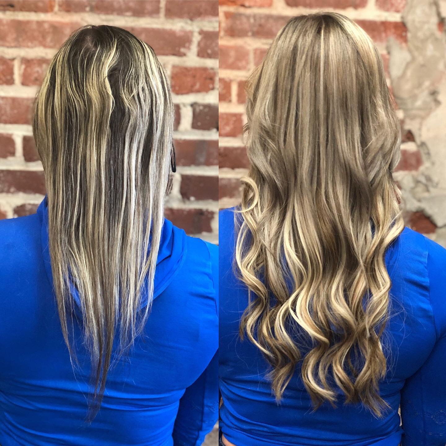 Awww the power of good hair. Added 16inches if @greatlengthsusa hair extensions to this lady. The before and after is stunning. Is your holiday hair ready??