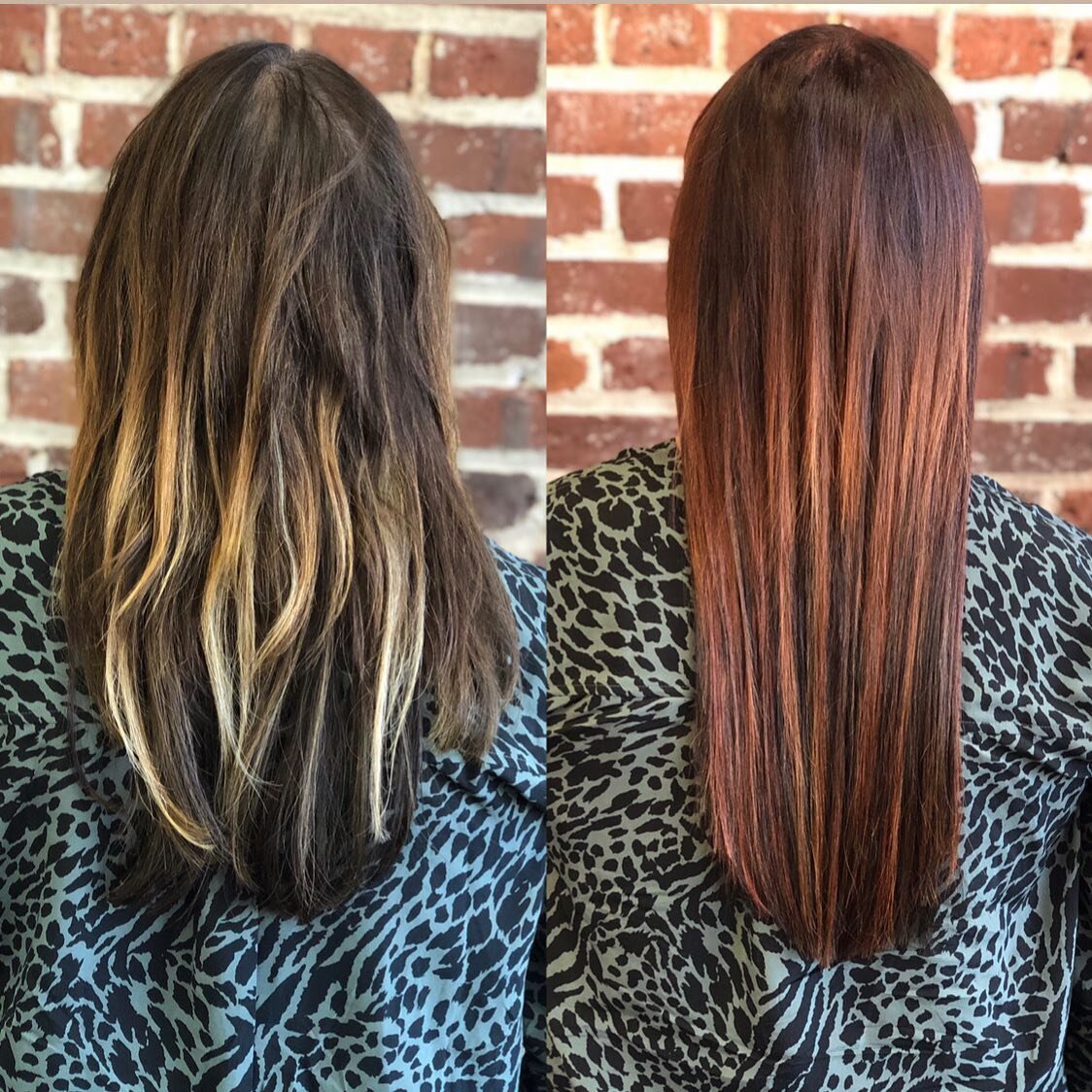 Here&rsquo;s some before and after action for ya. Wish I had taken a photo after I took out her tape ins to show the true density of the hair. Who here can attest to getting frazzled while doing work and trying to get that perfect before and after pi