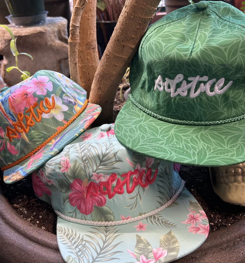 Solstice embroidered floral snapback hats