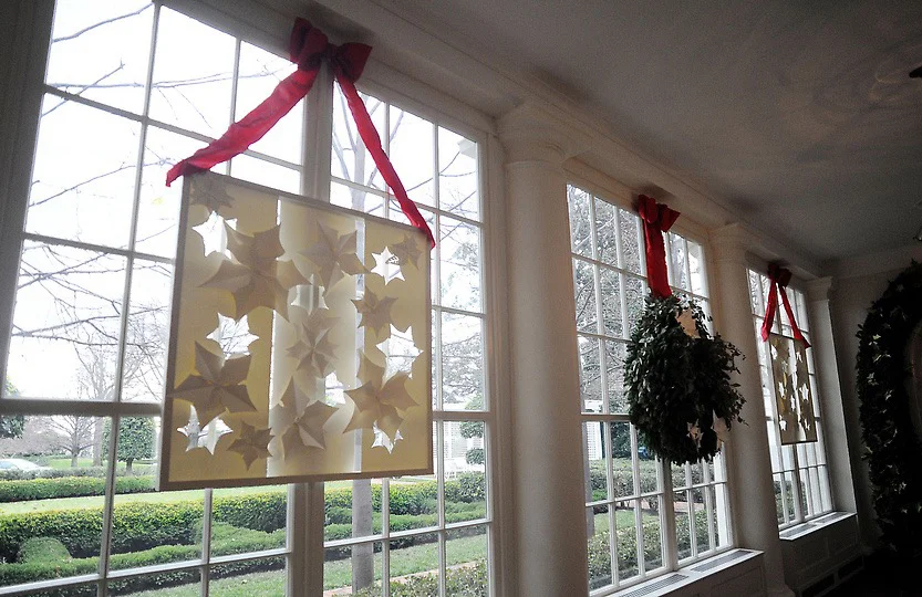 White House Christmas 2011-2014 Paper Poinsettia Frames