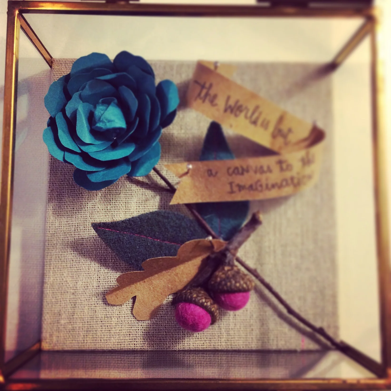 Custom floral shadow box